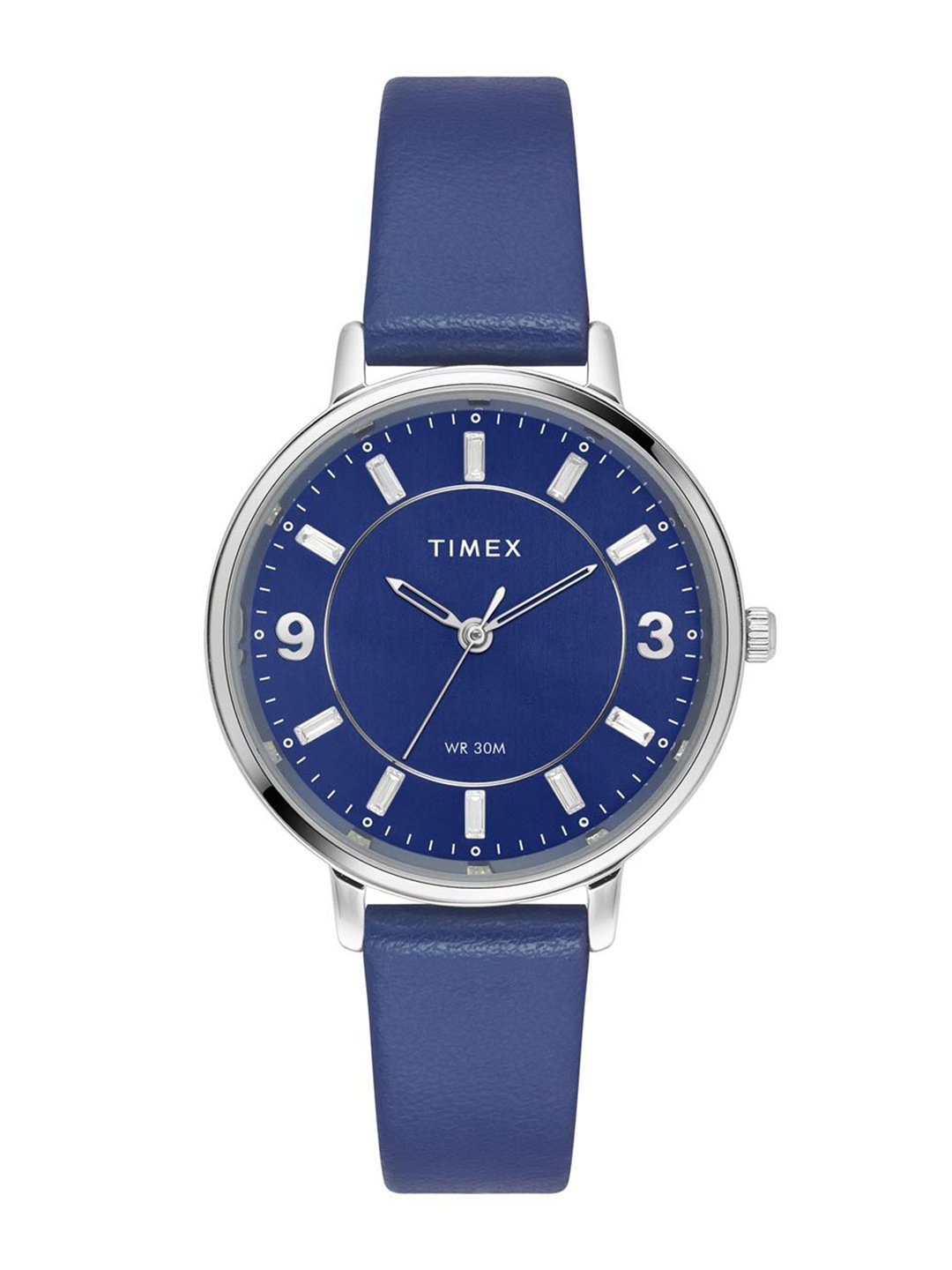 

Timex Women Brass Dial & Leather Straps Analogue Watch TWEL15818, Blue