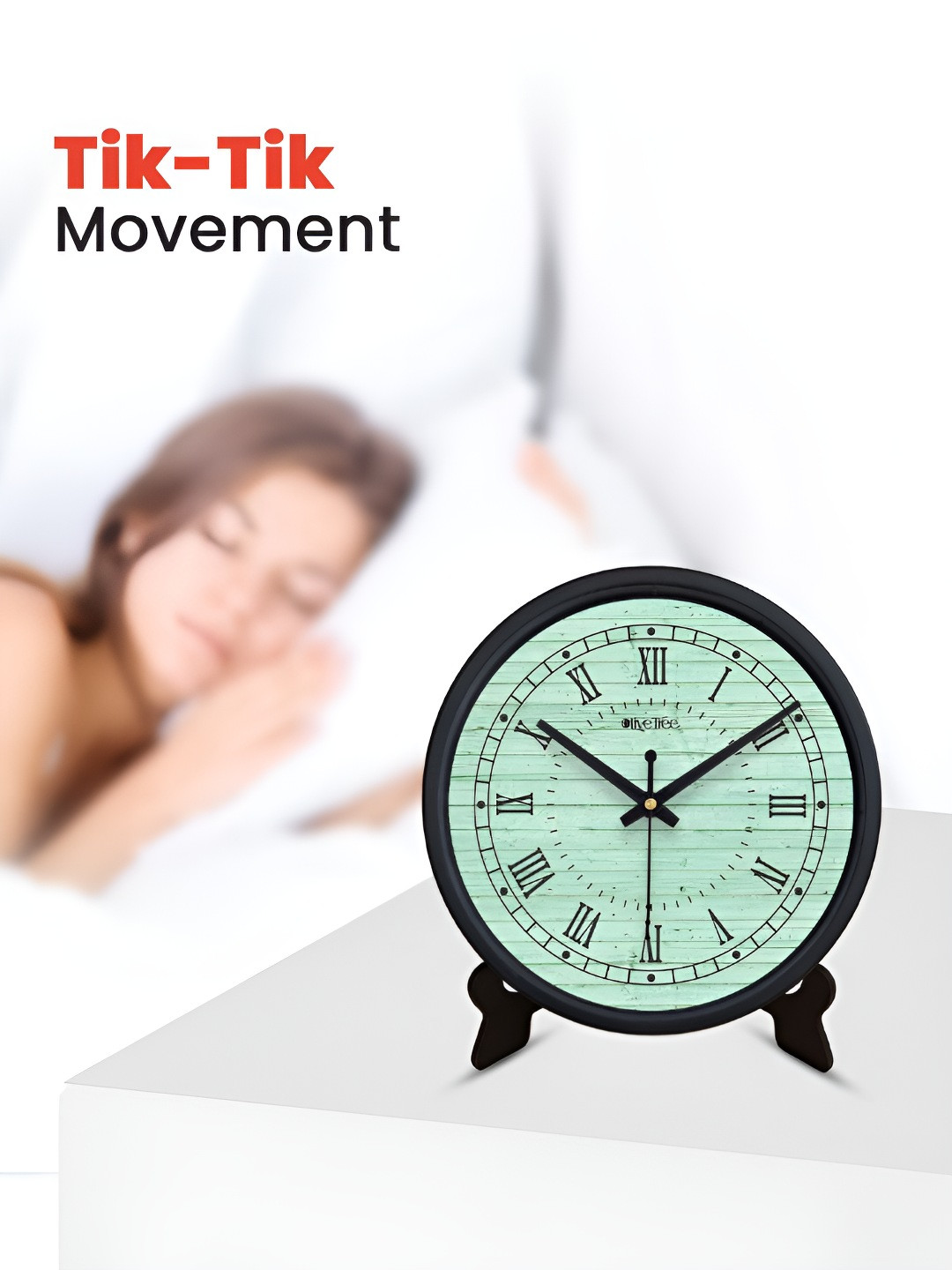 

OLIVE TREE Black & Green Printed Contemporary Table Clock