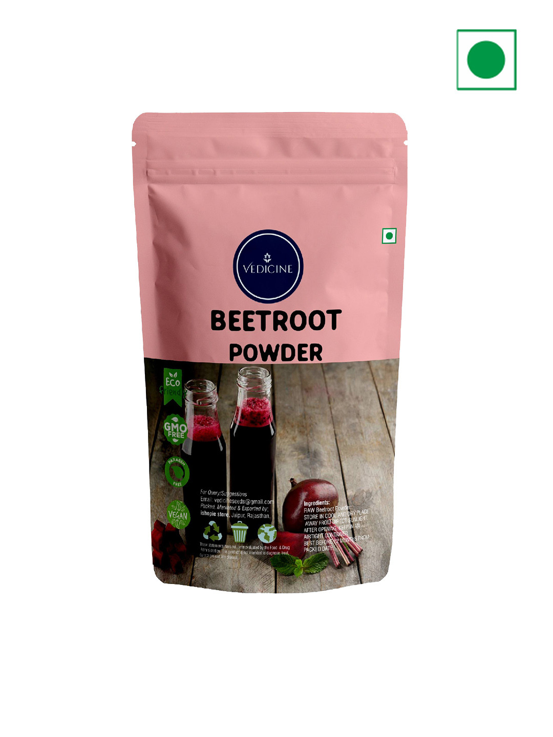 

VEDICINE Dried Edible Multipurpose Beetroot Powder - 500g, Pink