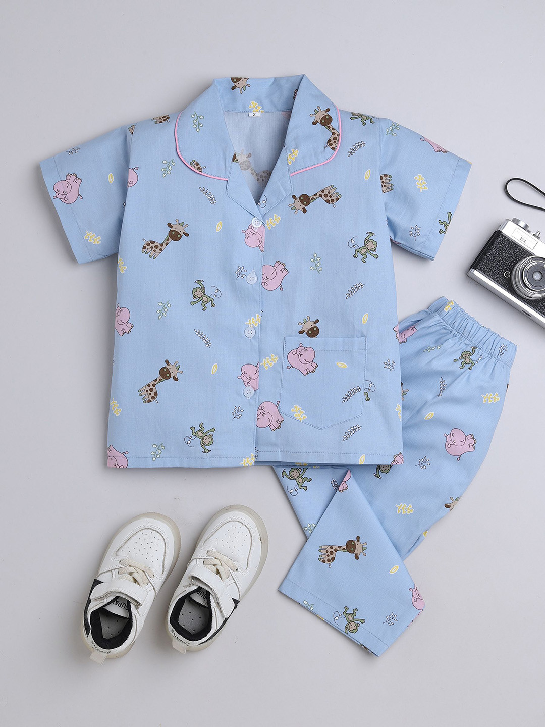 

The Magic Wand Boys Printed Night suit, Blue