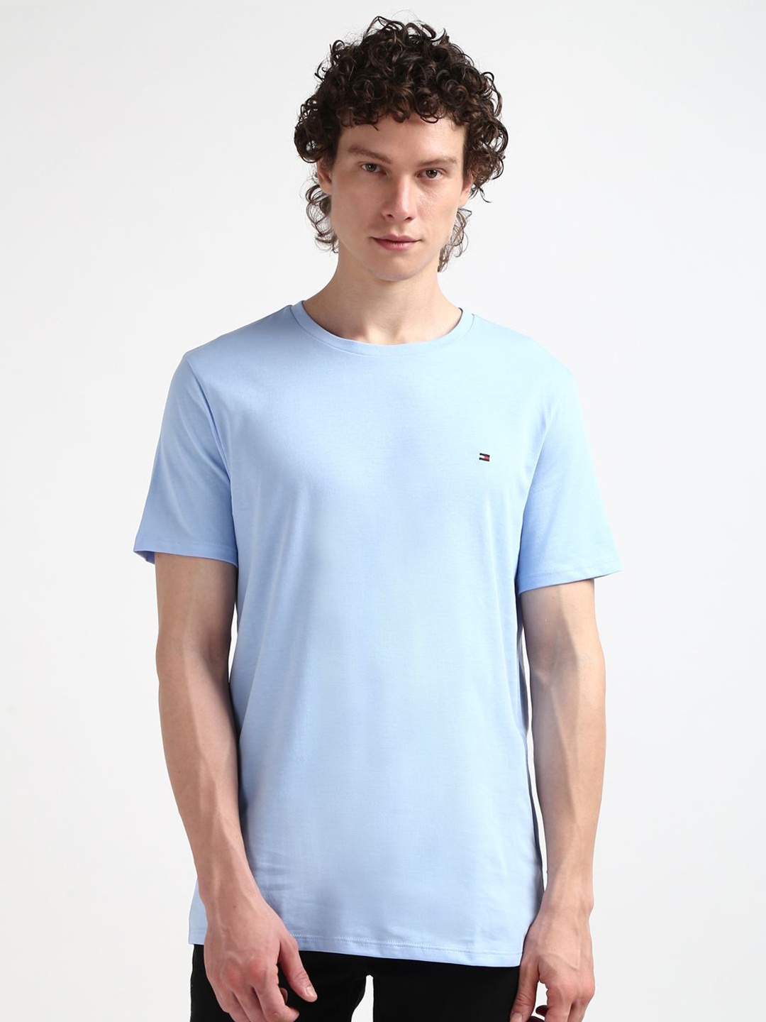 

Tommy Hilfiger Round Neck Short Sleeves Cotton Regular Fit T-shirt, Blue