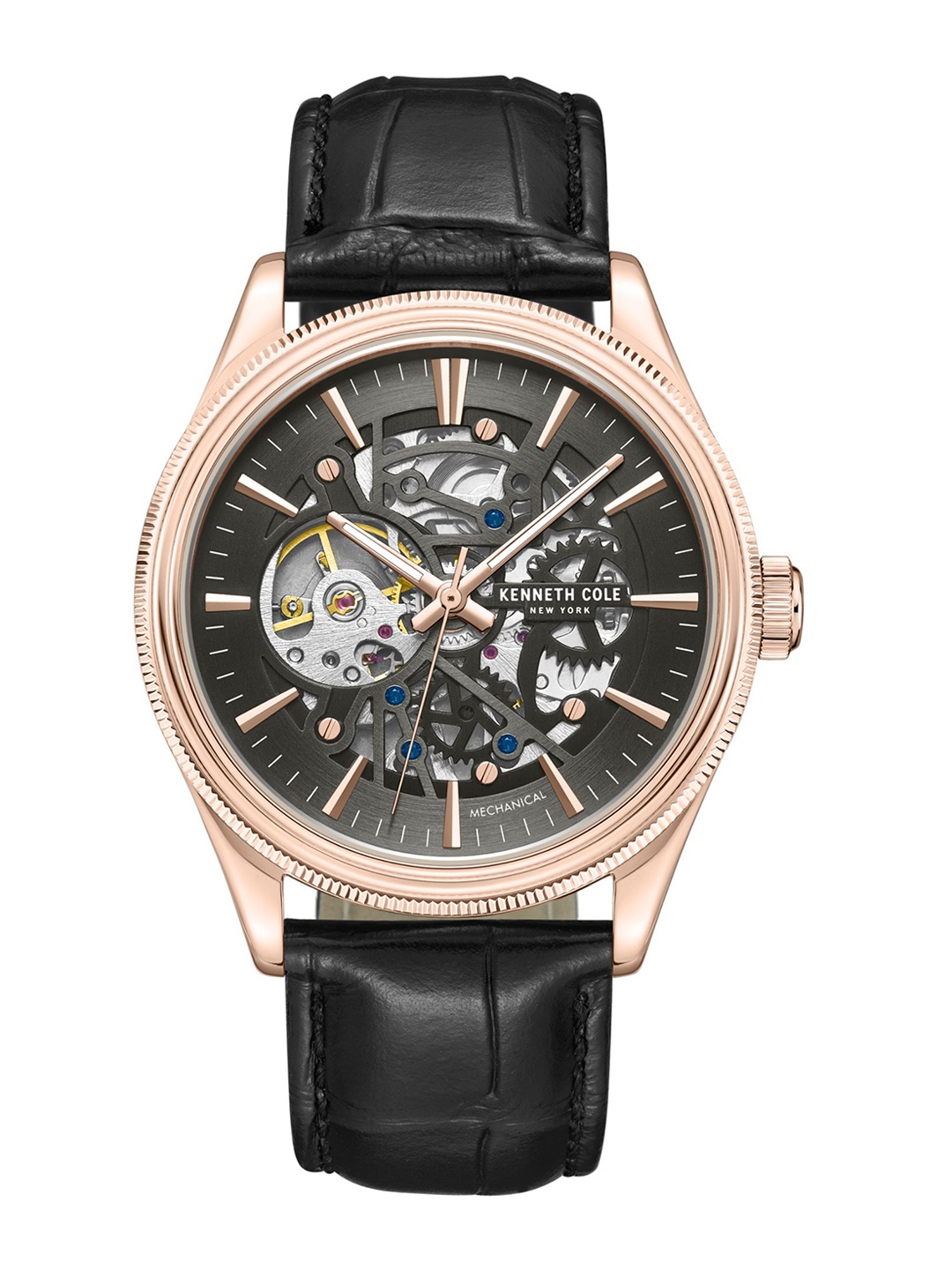 

Kenneth Cole Men Skeleton Dial & Leather Straps Analogue Automatic Watch KCWGE0048904MN, Brown