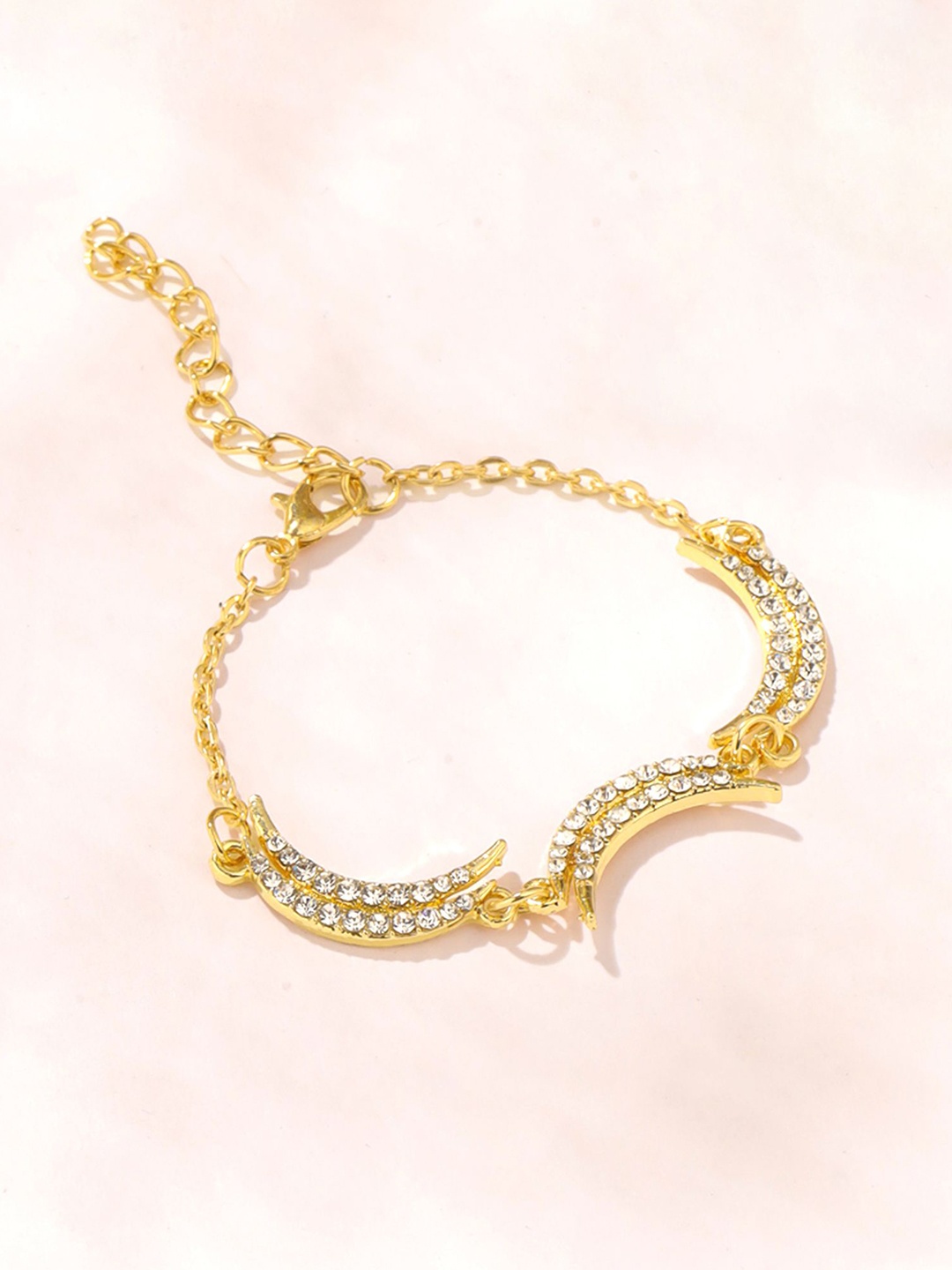 

Yellow Chimes Gold Plated Crystals Charm Bracelet