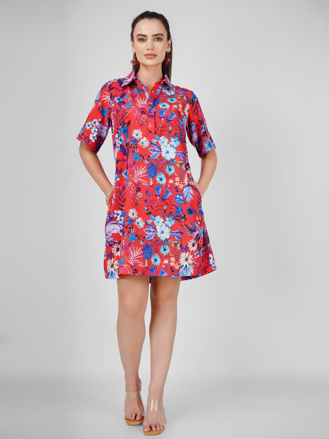 

Sukshat Floral A-Line Mini Dress, Red