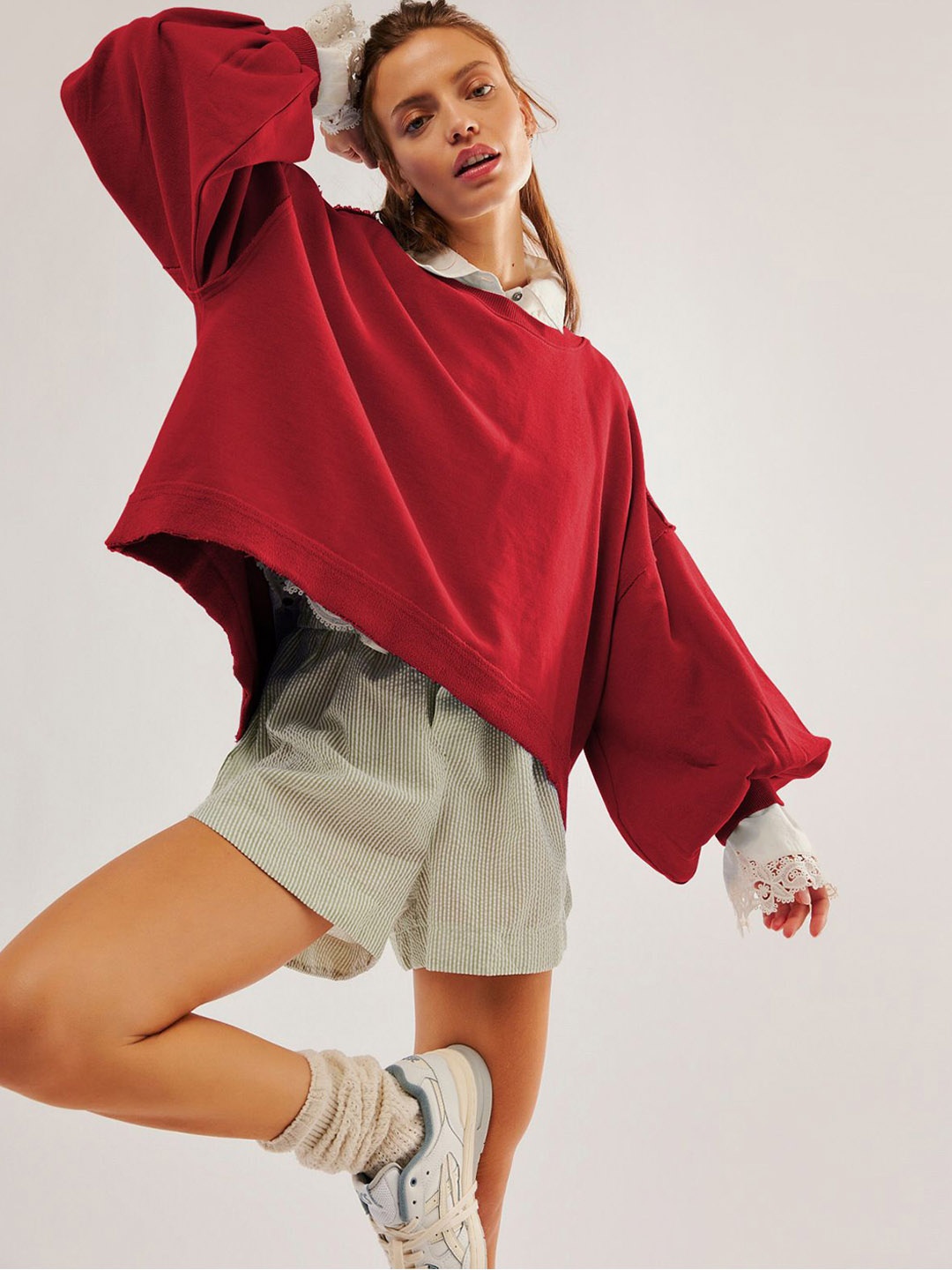

HERE&NOW Women Sweatshirt, Red