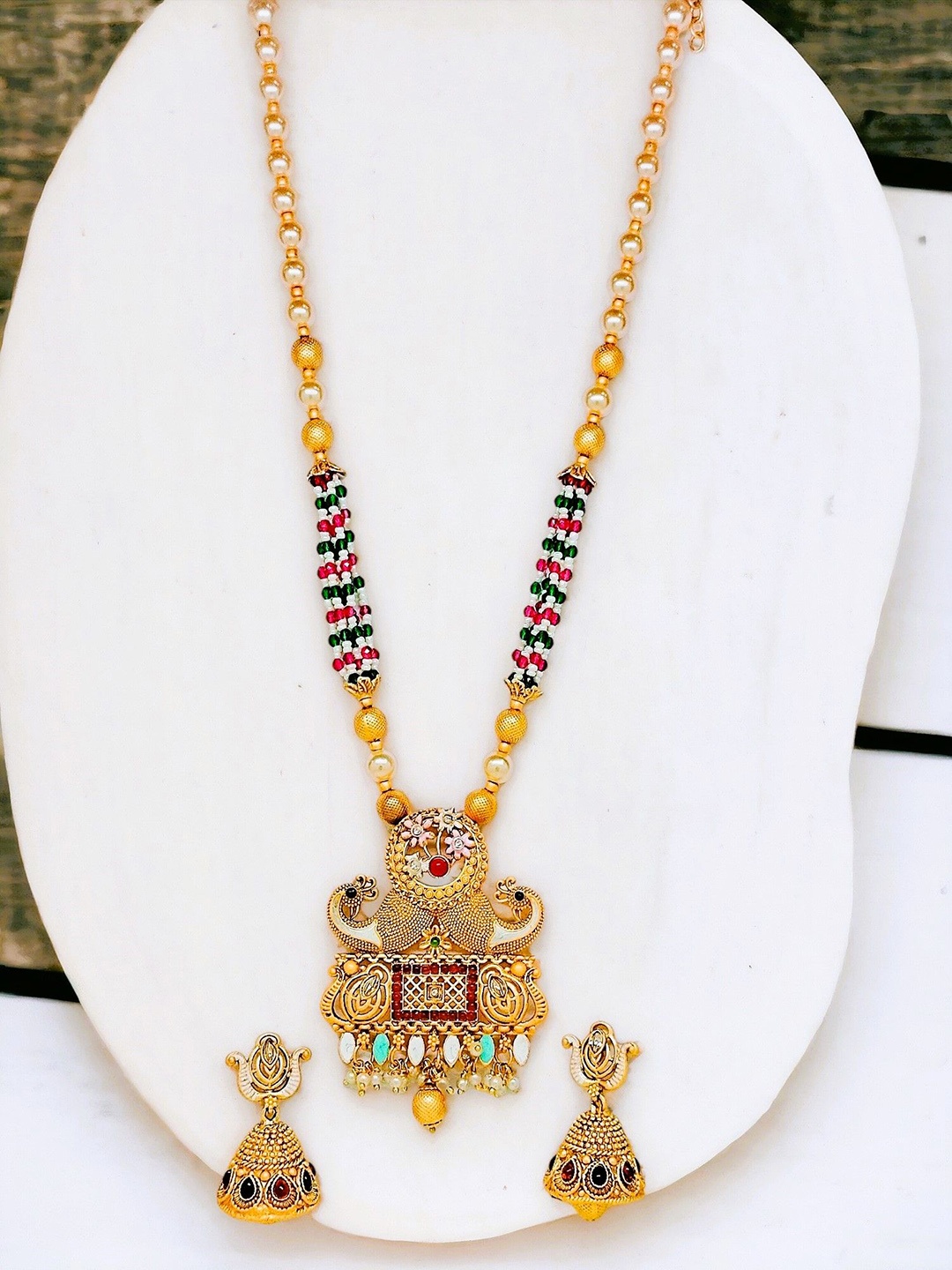 

9blings Gold-Plated Beaded Jewellery Set