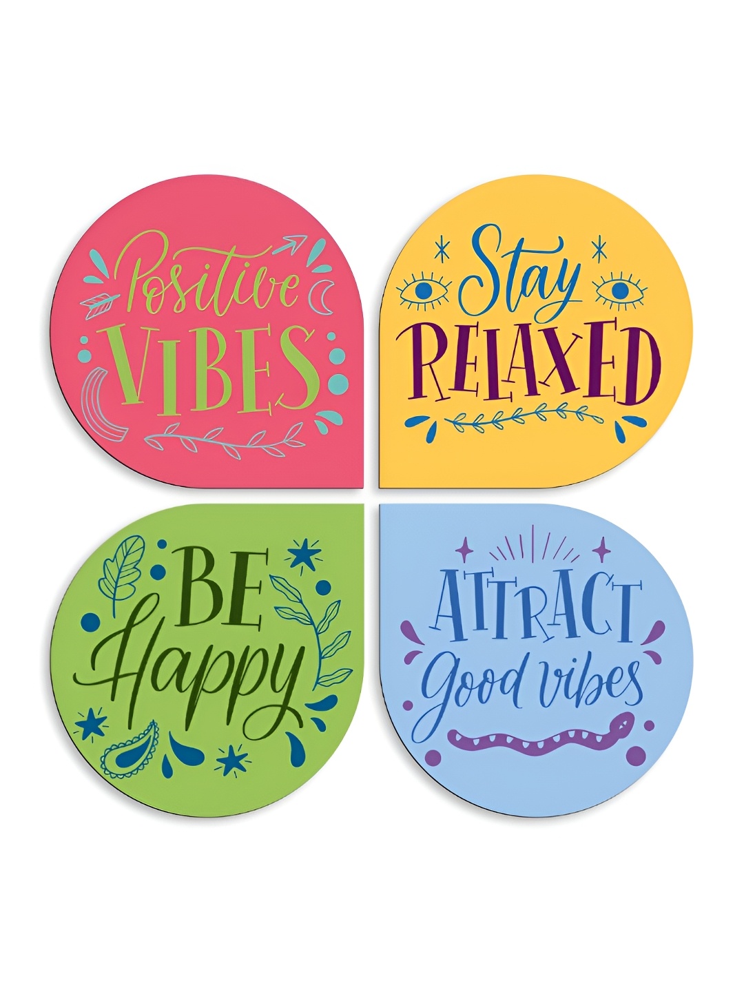 

CLAWCRAFTS Black & Yellow Quotes Modern Printed Wooden Wall Decor, Pink