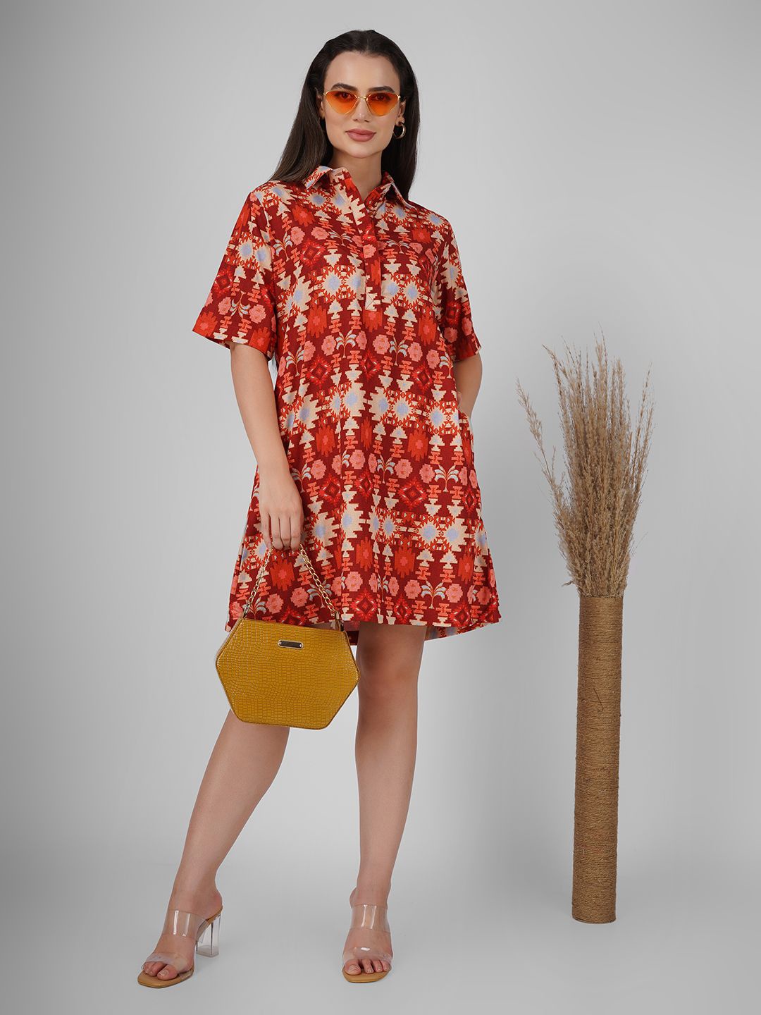 

Sukshat A-Line Mini Dress, Orange