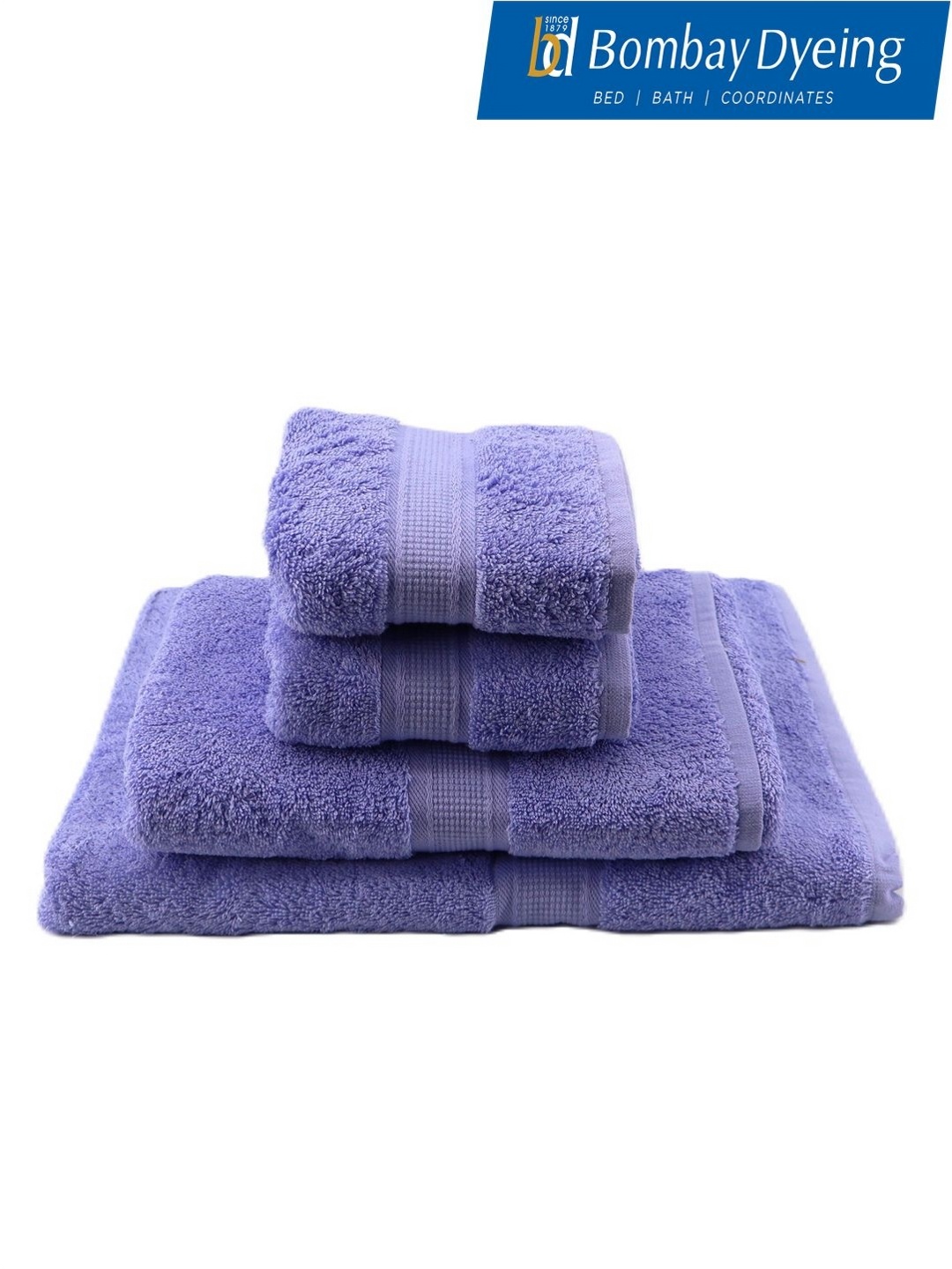 

BOMBAY DYEING Lavender 4 Piece Pure Cotton 550 GSM Towel Set