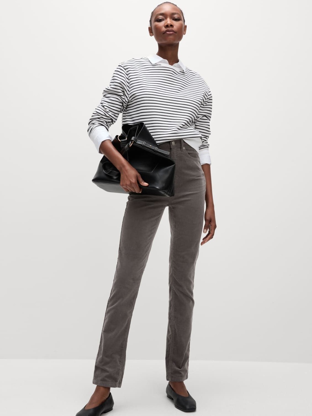 

Marks & Spencer Women Straight Fit High-Rise Trousers, Grey
