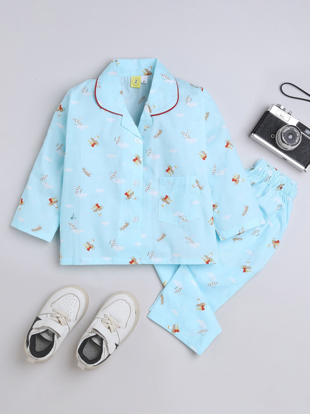

The Magic Wand Boys Printed Night suit, Blue