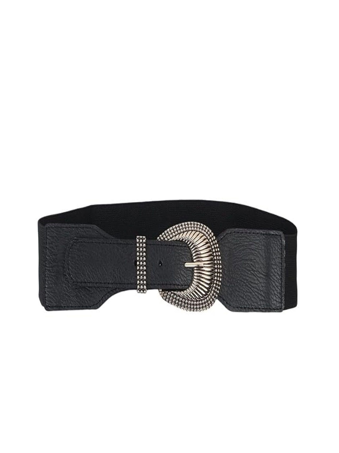 

SAZARA Women Printed Leather Belt, Black