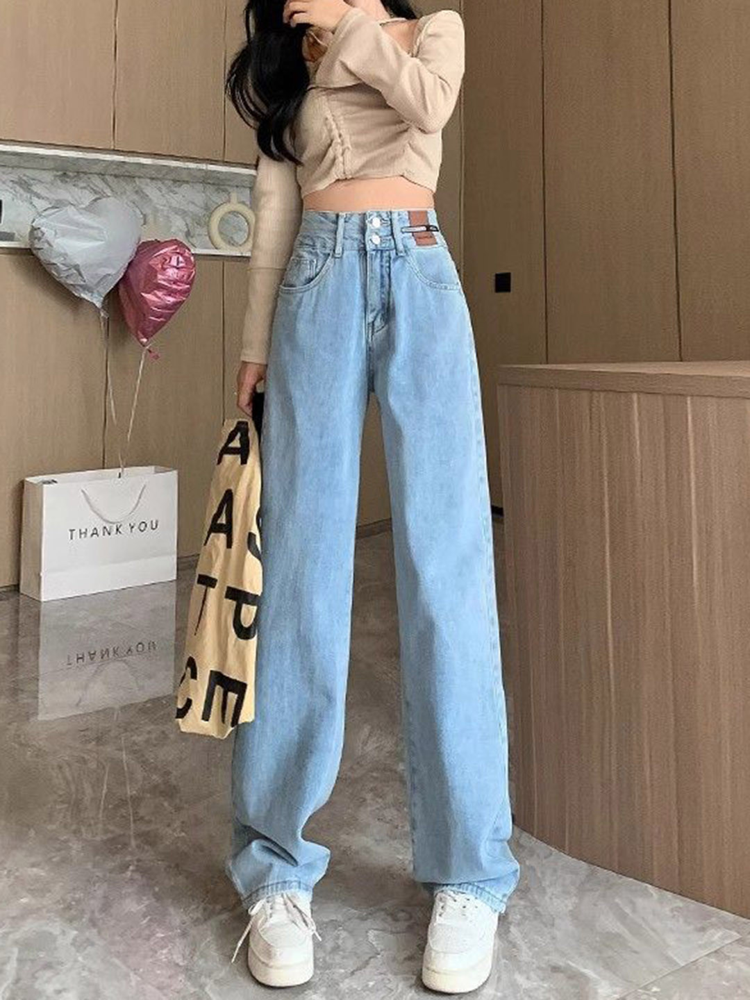 

StyleCast Women High-Rise Cotton Clean Look Jeans, Blue