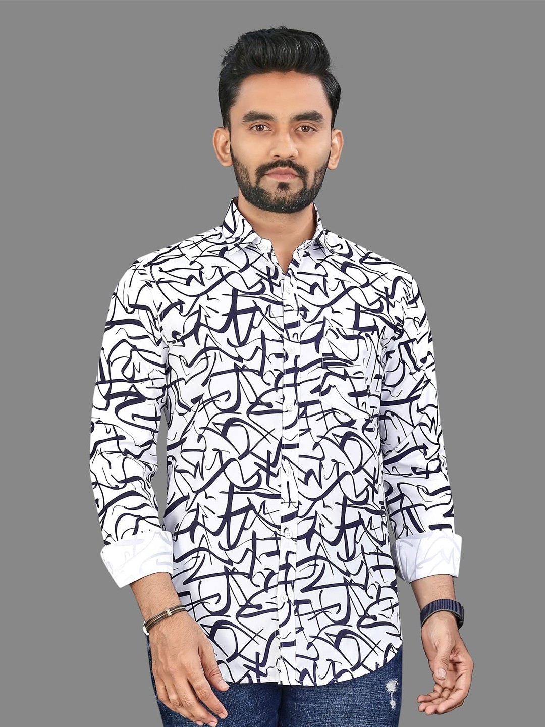 

ADWYN PETER Men Classic Opaque Printed Casual Shirt, Multi