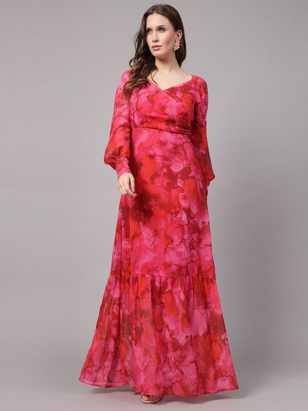 

Aayu Print Georgette Maxi Dress, Red