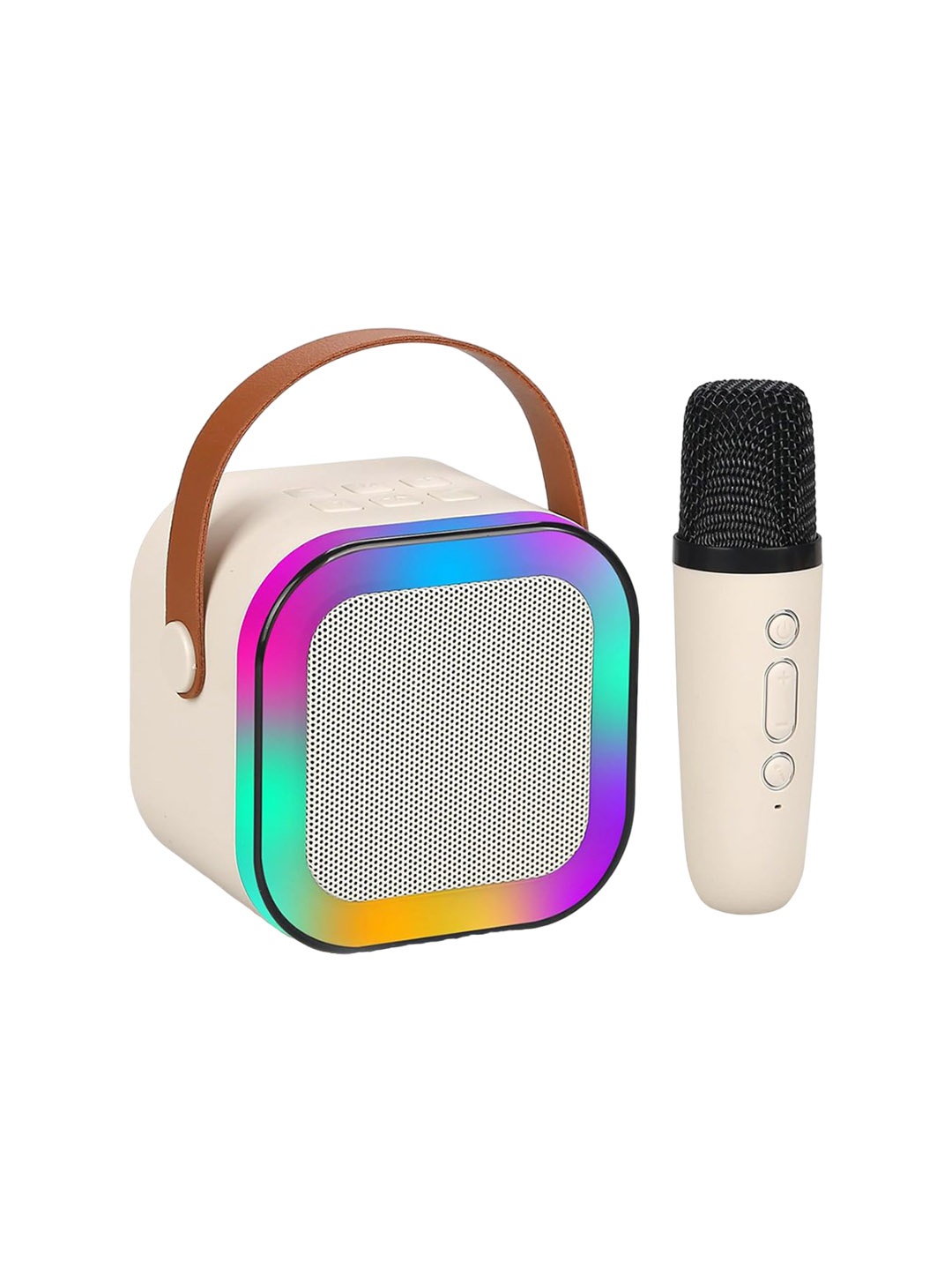 

WEMBLEY Kids Portable Karaoke Speaker With Wireless Microphone, Cream
