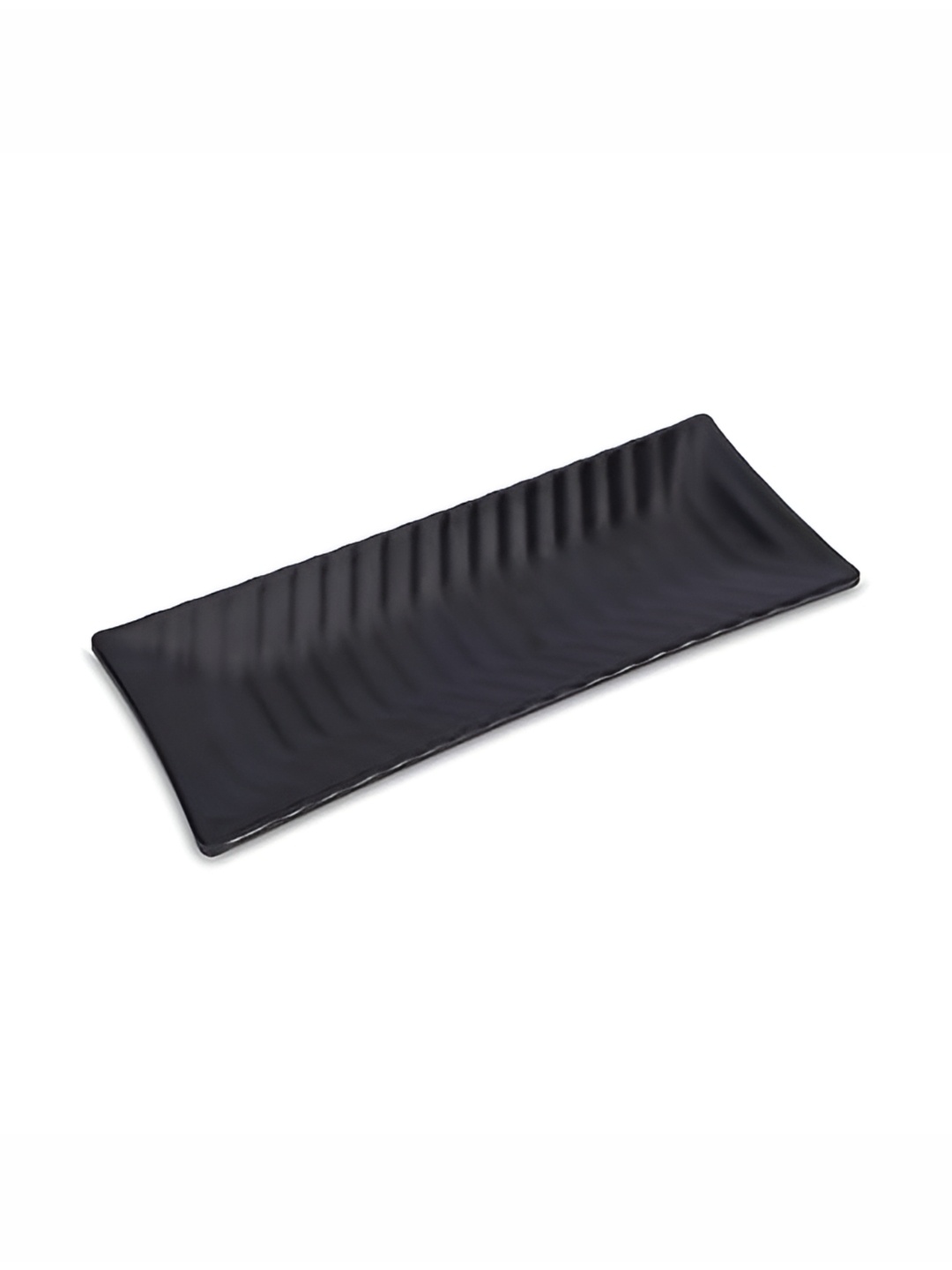 

e kysa Black Textured Rectangle Glossy Dishwasher Safe Food Platter