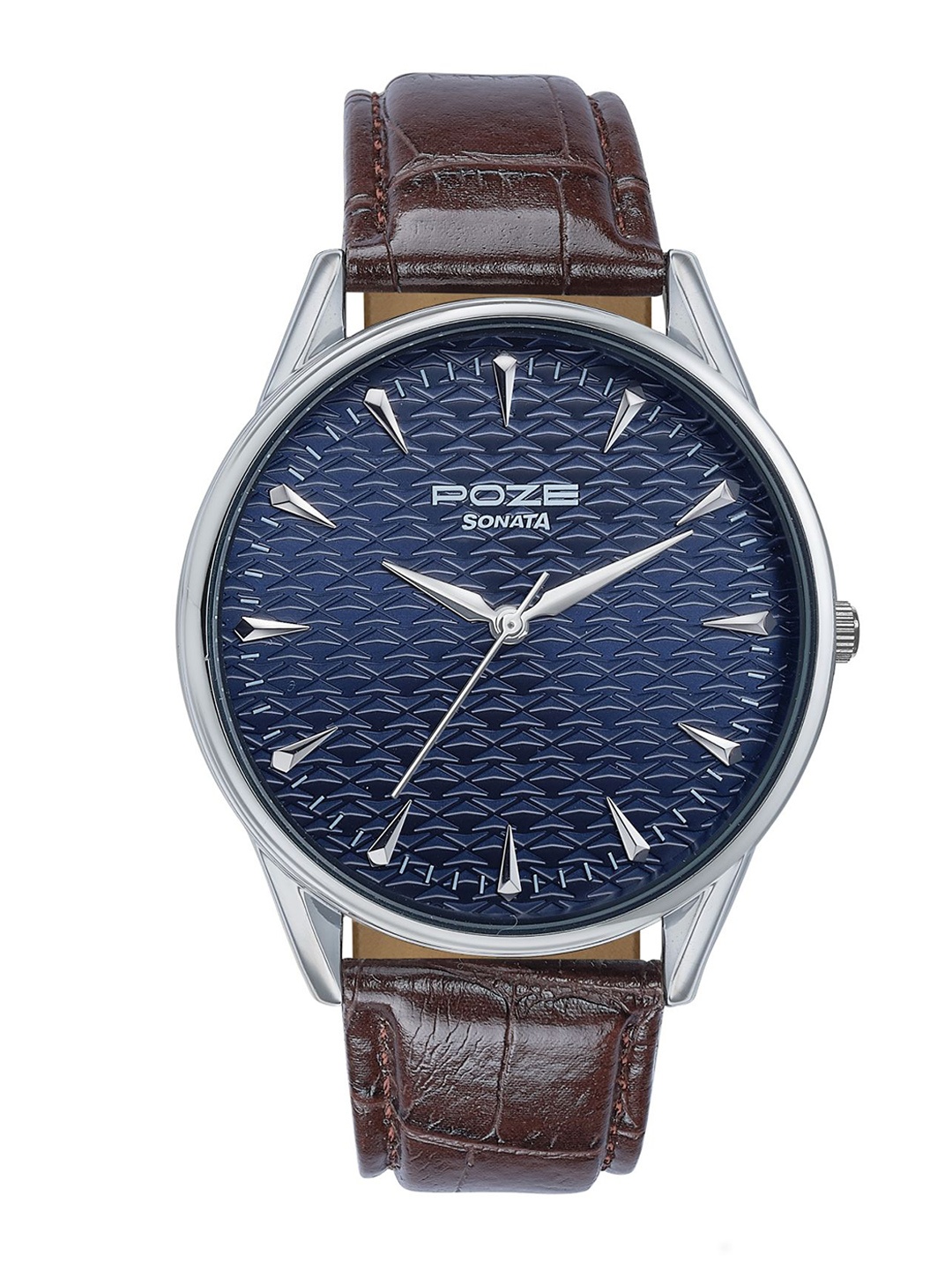 

Sonata Men Printed Dial & Leather Straps Analogue Watch SP70047SL01W, Blue