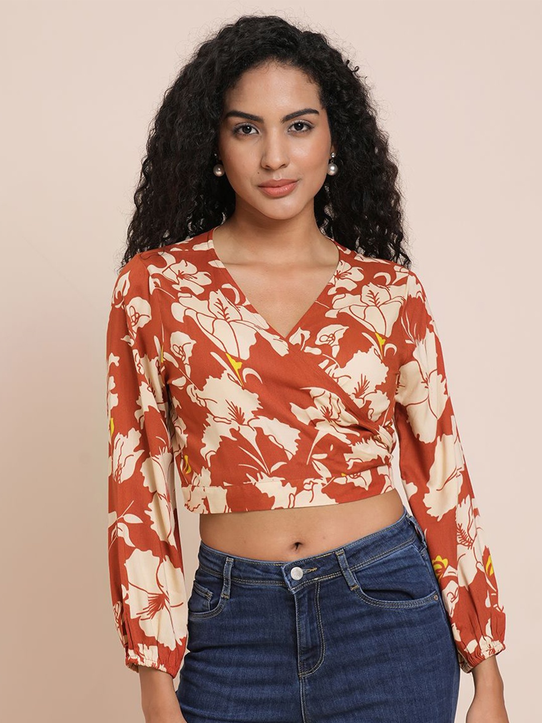 

all about you Floral Print Peplum Top, Multi