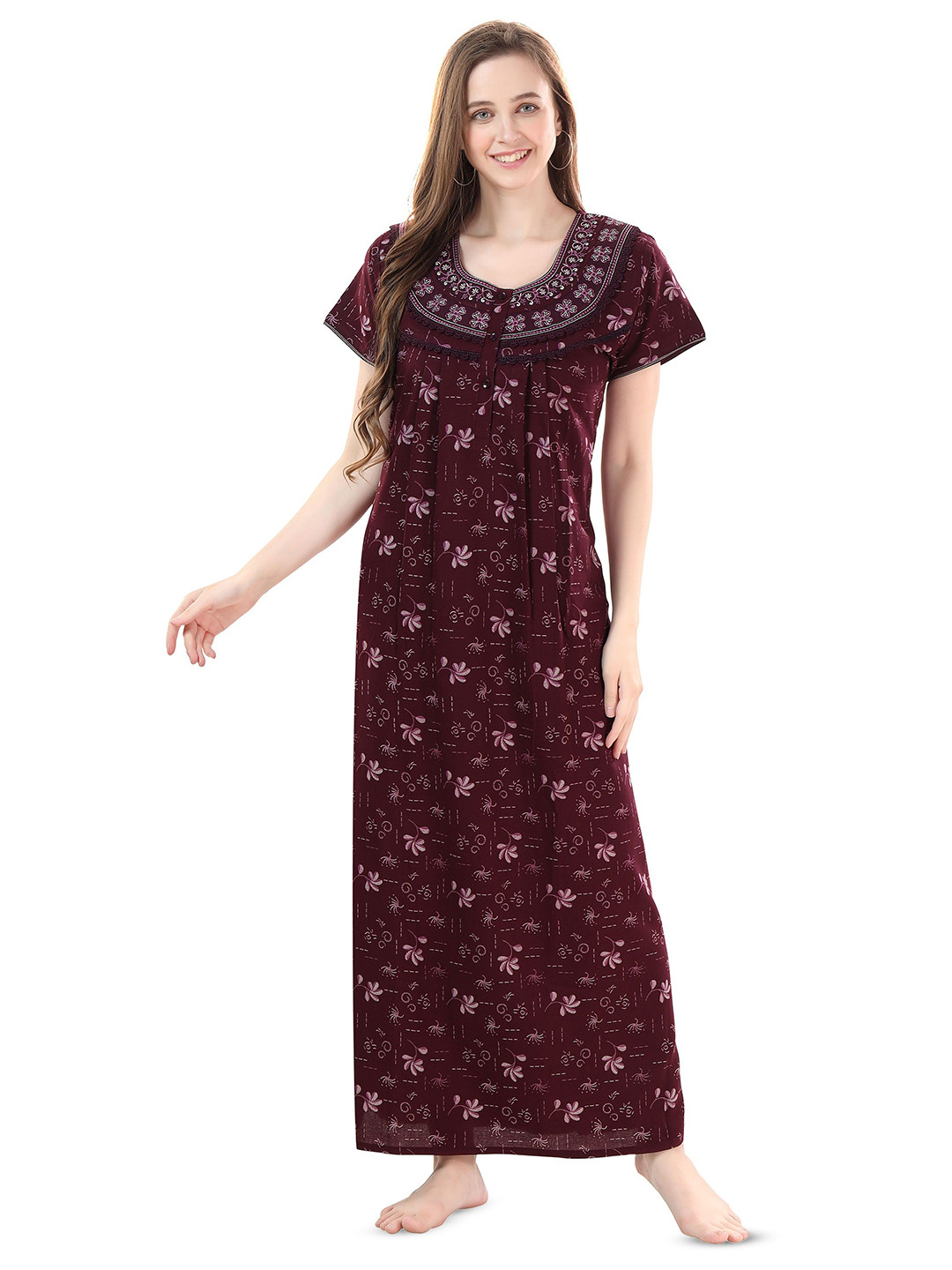 

Soulemo floral Printed Maxi Nightdress, Purple