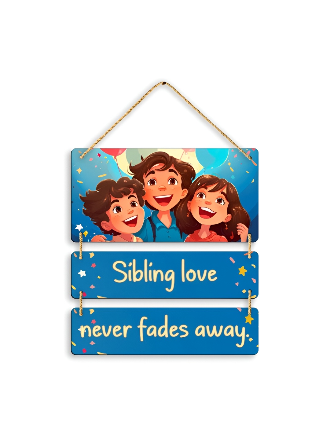 

CLAWCRAFTS Blue & Yellow Quotes Printed Wooden Wall Art