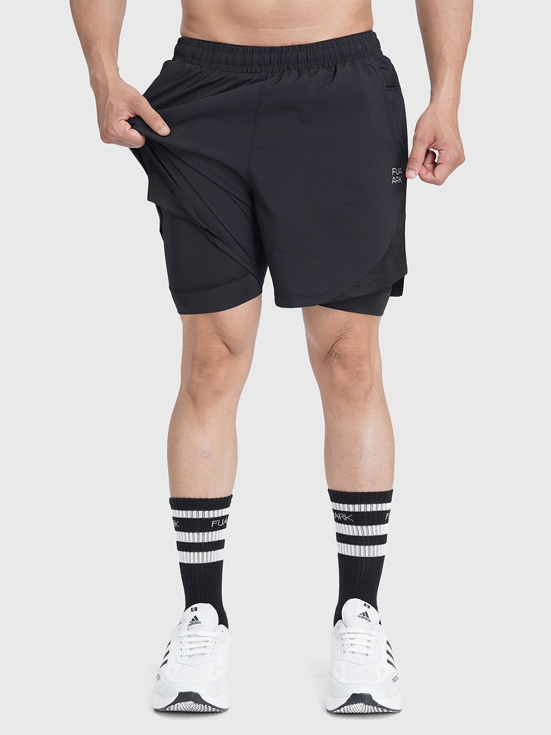 

FUAARK Men Training or Gym Sports Shorts, Black