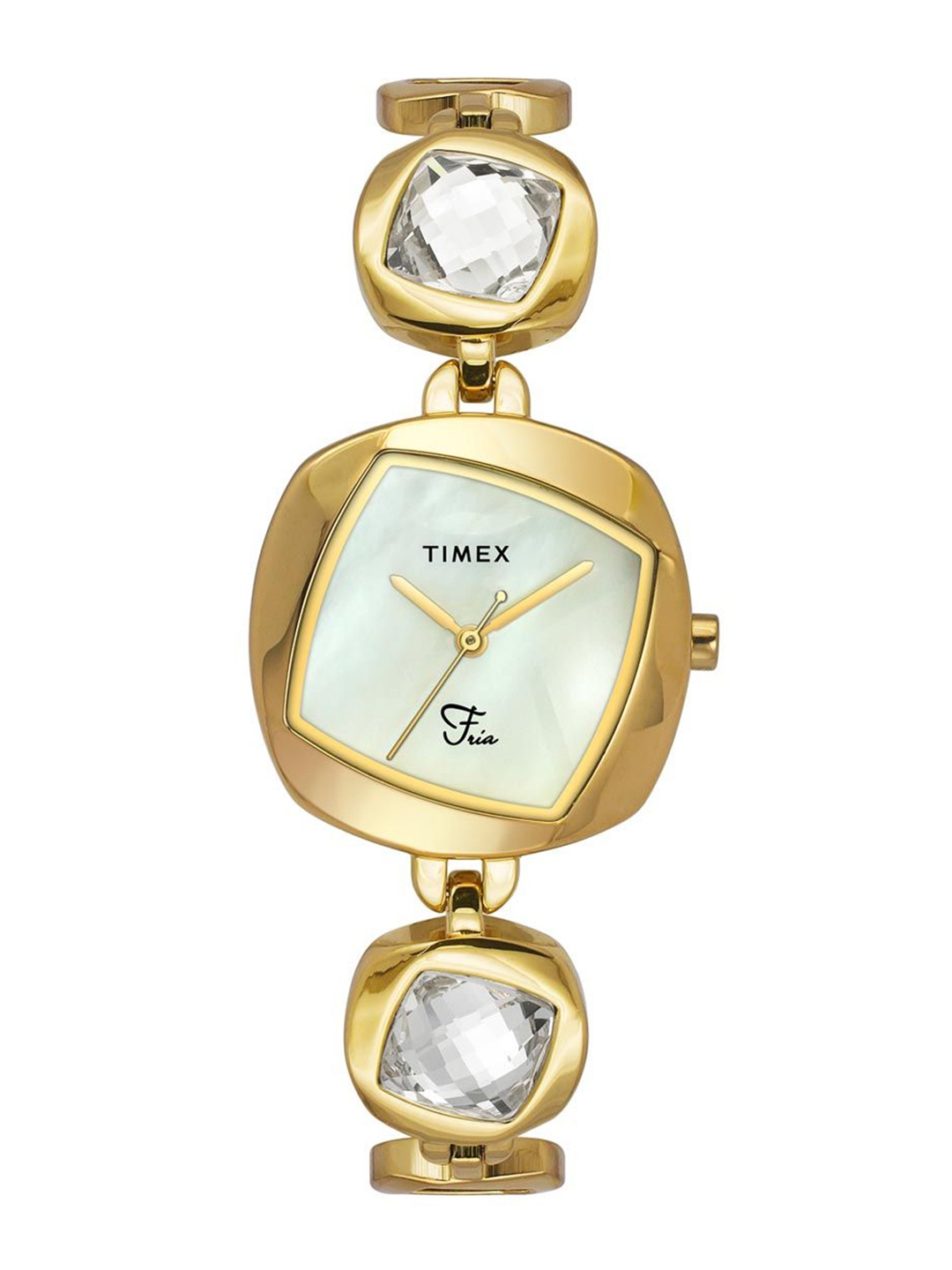 

Timex Women Brass Mother of Pearl Dial & Straps Analogue Watch TWEL15007, White