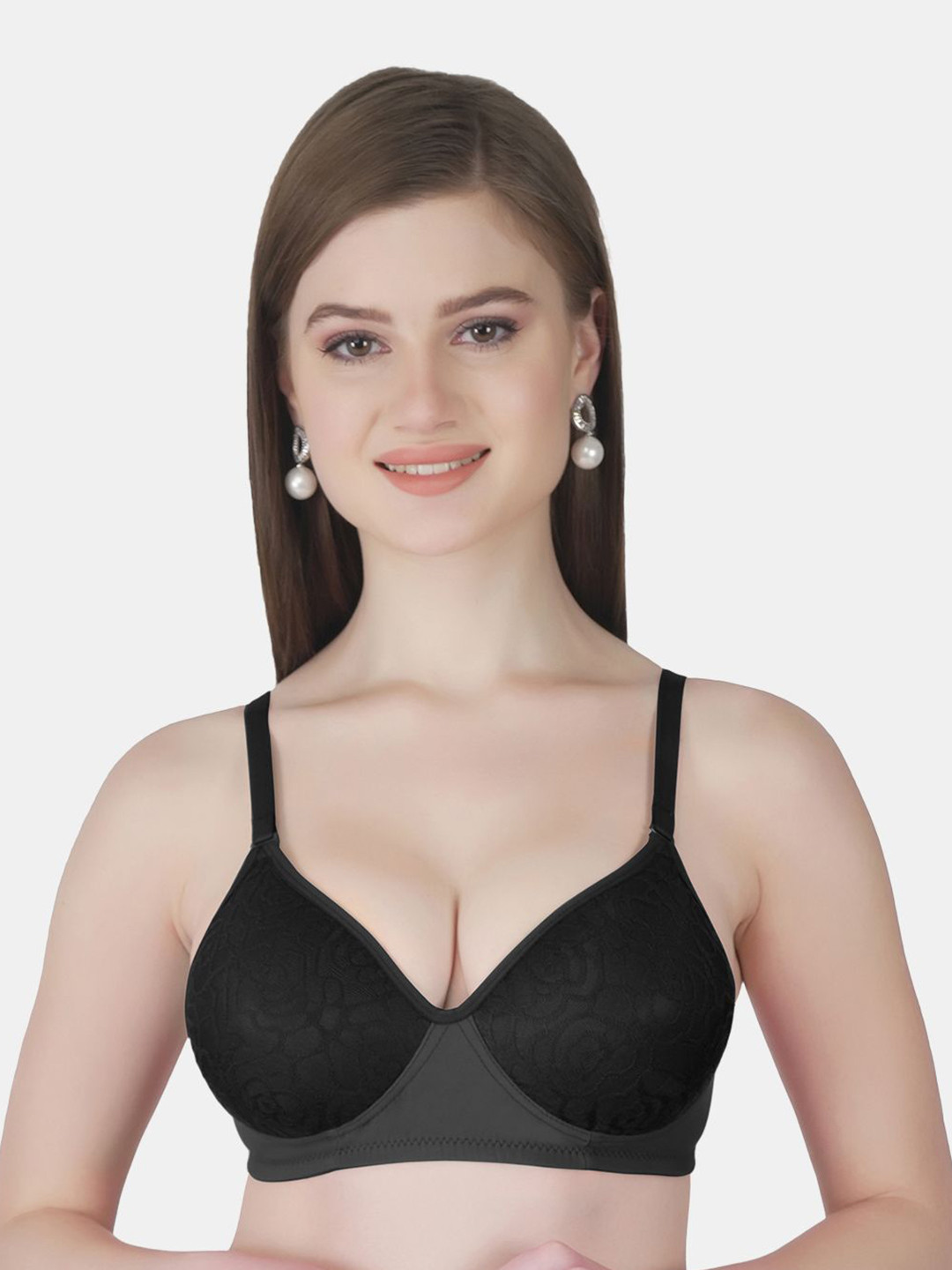 

Joomie Women Medium Coverage Lightly Padded Bra, Black