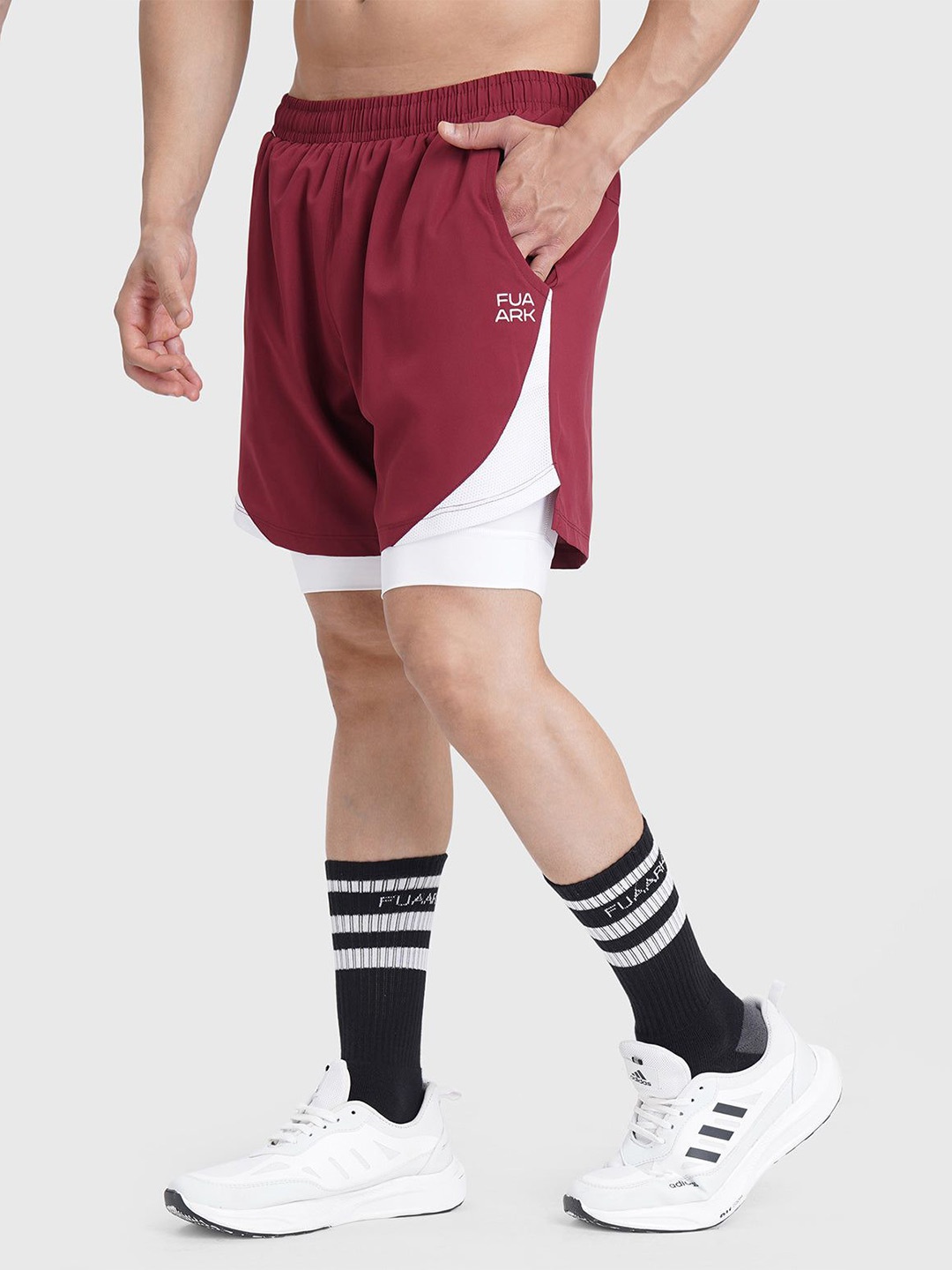 

FUAARK Men Training or Gym Sports Shorts, Maroon