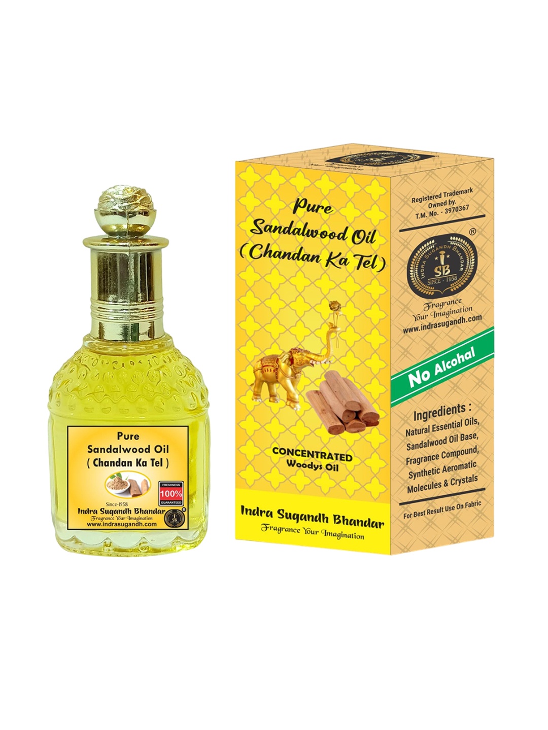 

INDRA SUGANDH BHANDAR Pure Sandalwood Attar - 25 ml, Yellow