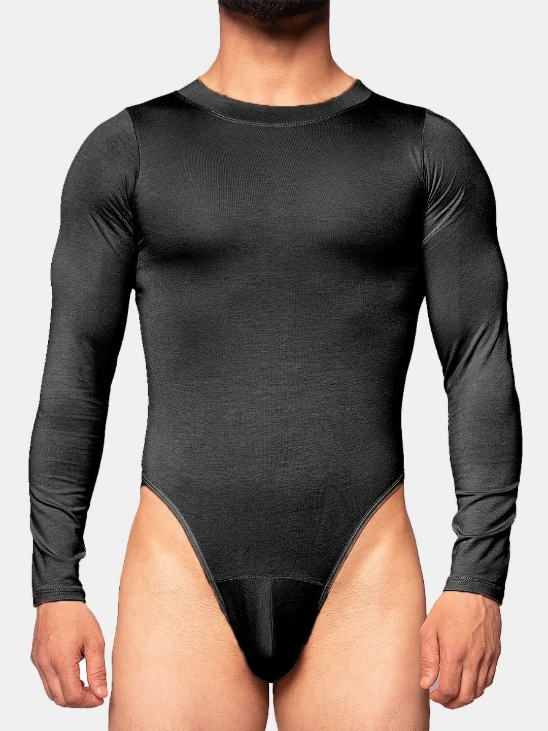 

EROBOLD Round Neck Slim Fit Cotton Surfer Bodysuit, Black