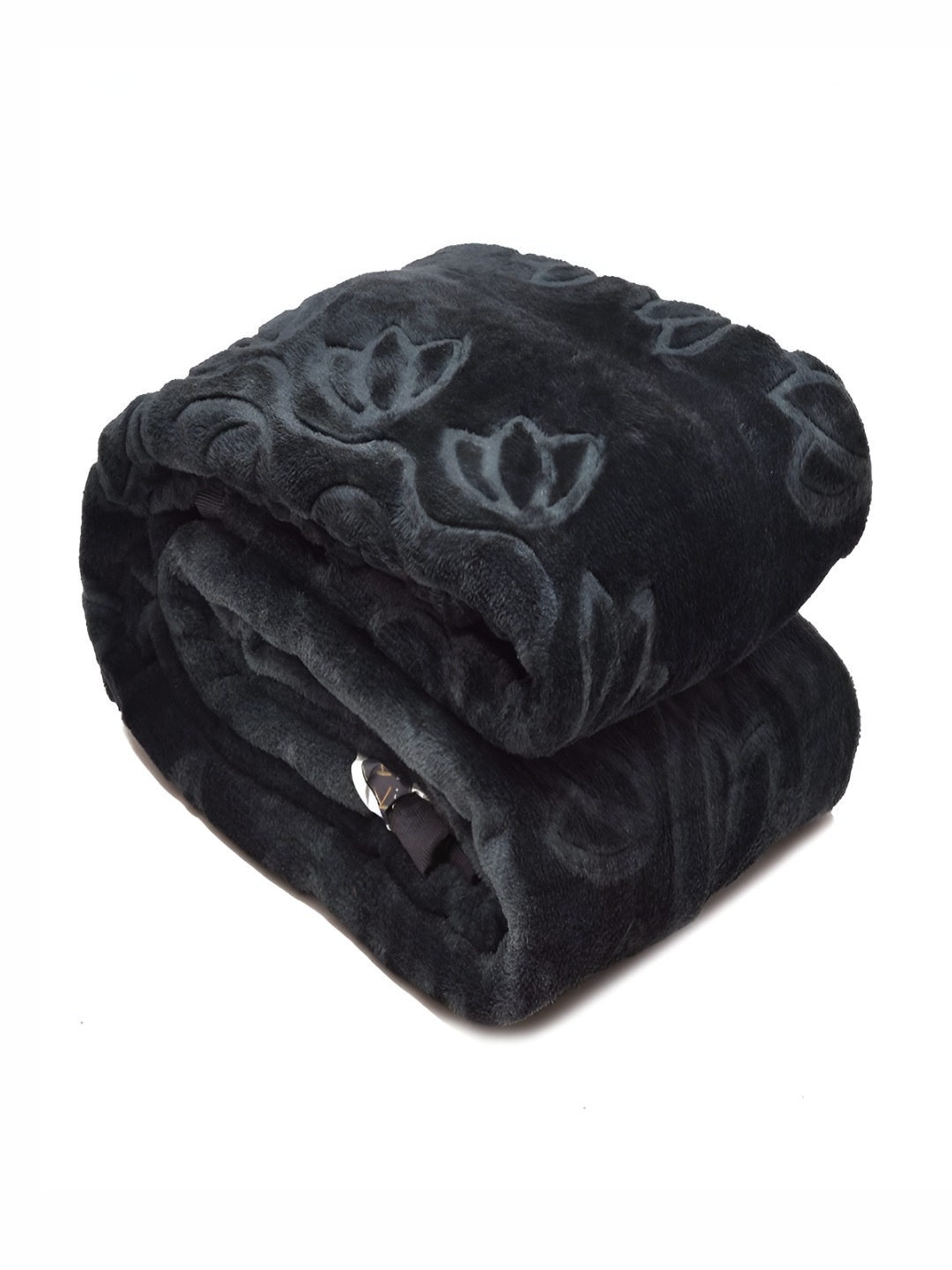 

tundwal's Black Floral Printed Mink Heavy Winter Single Bed Blanket