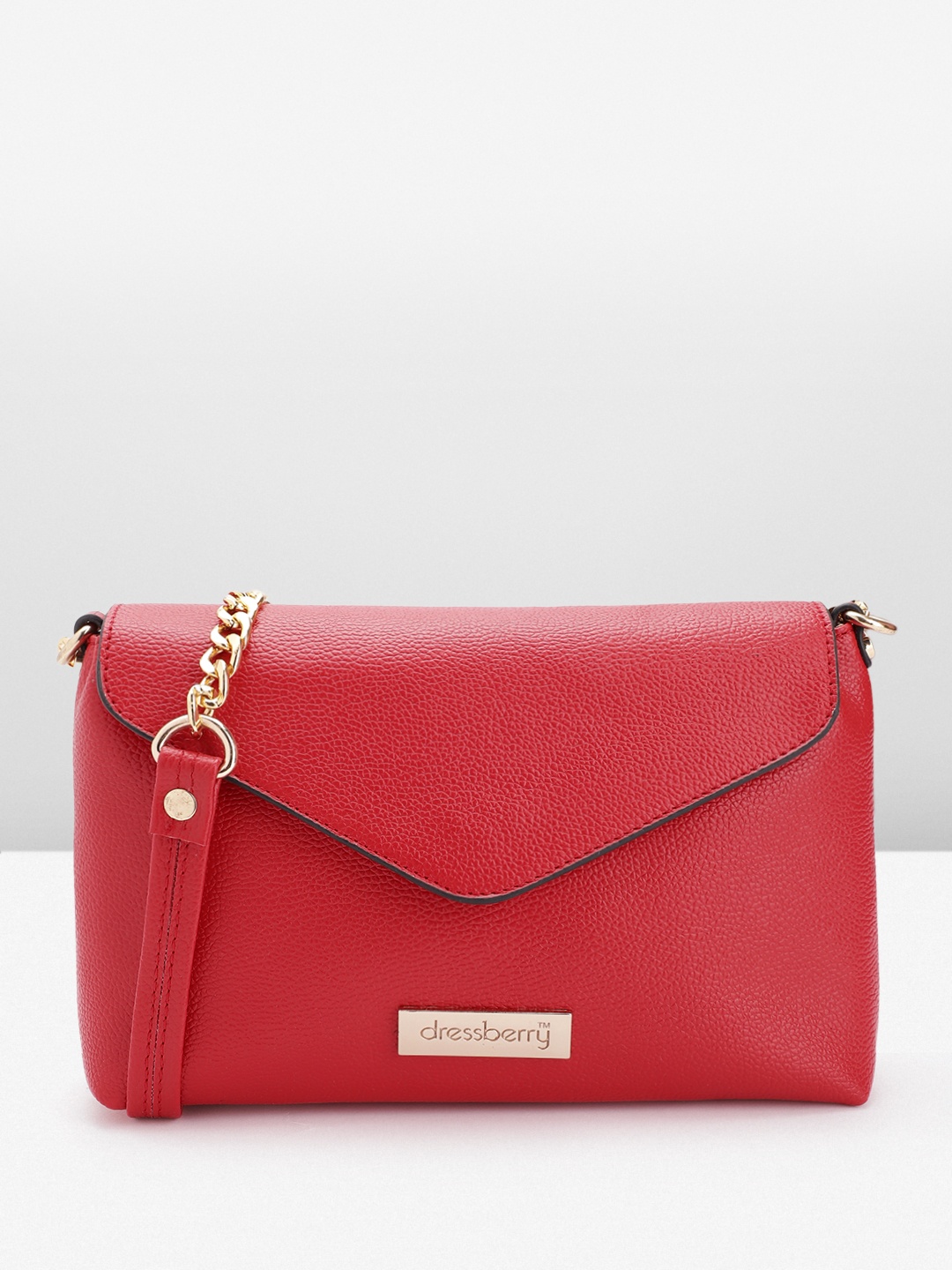 

DressBerry Textured Structured Sling Bag, Red