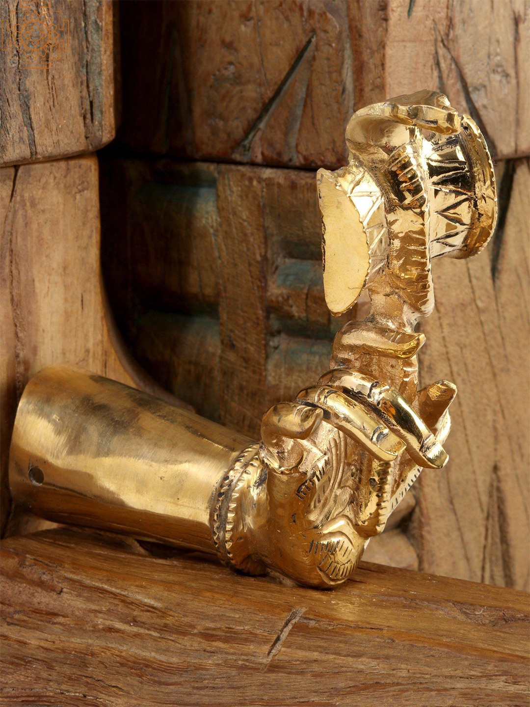 

Exotic India 5" Hindu Goddess Hand Holding Damaru, Gold