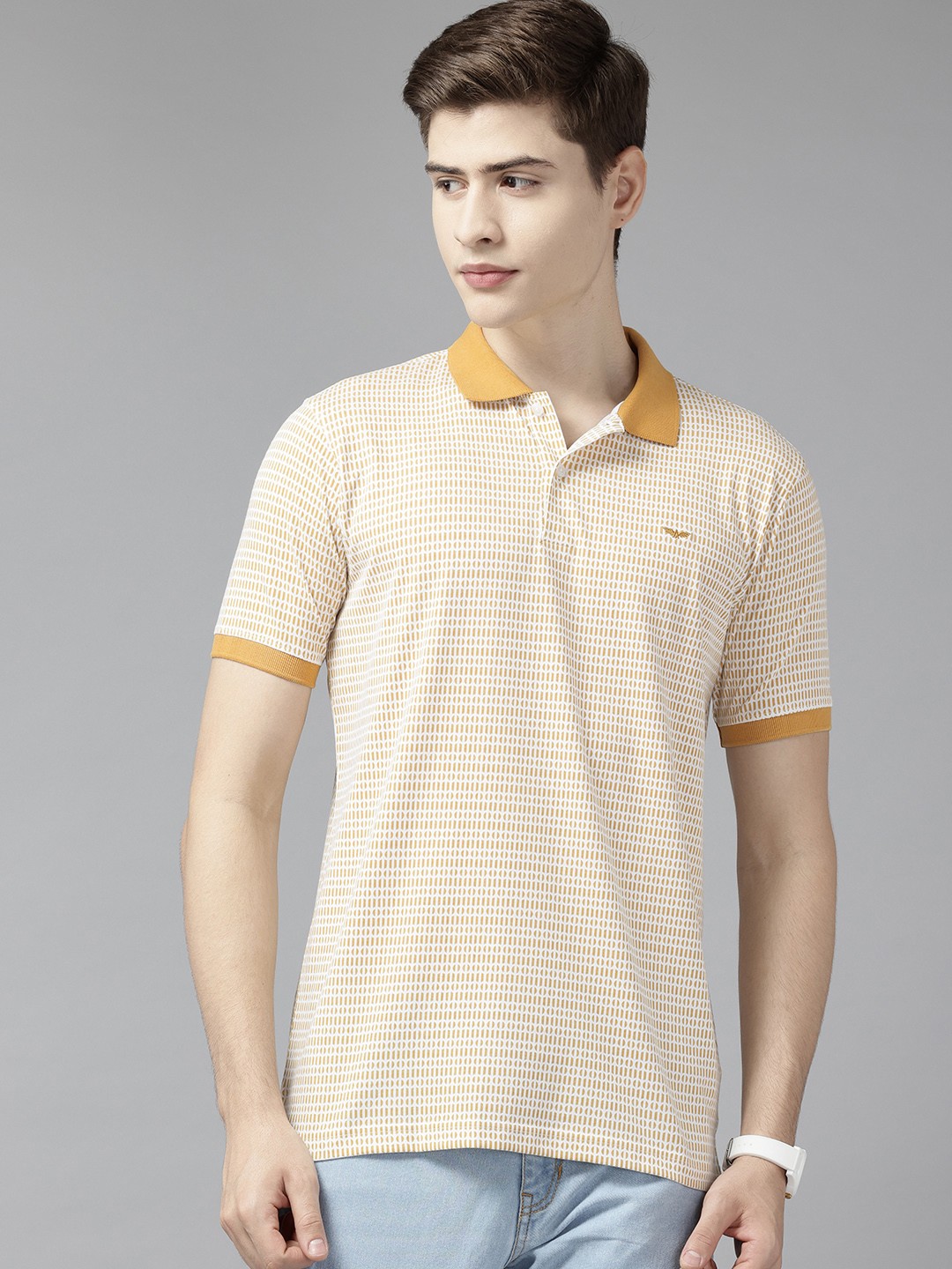 

Park Avenue Printed Polo Collar Slim Fit T-shirt, White