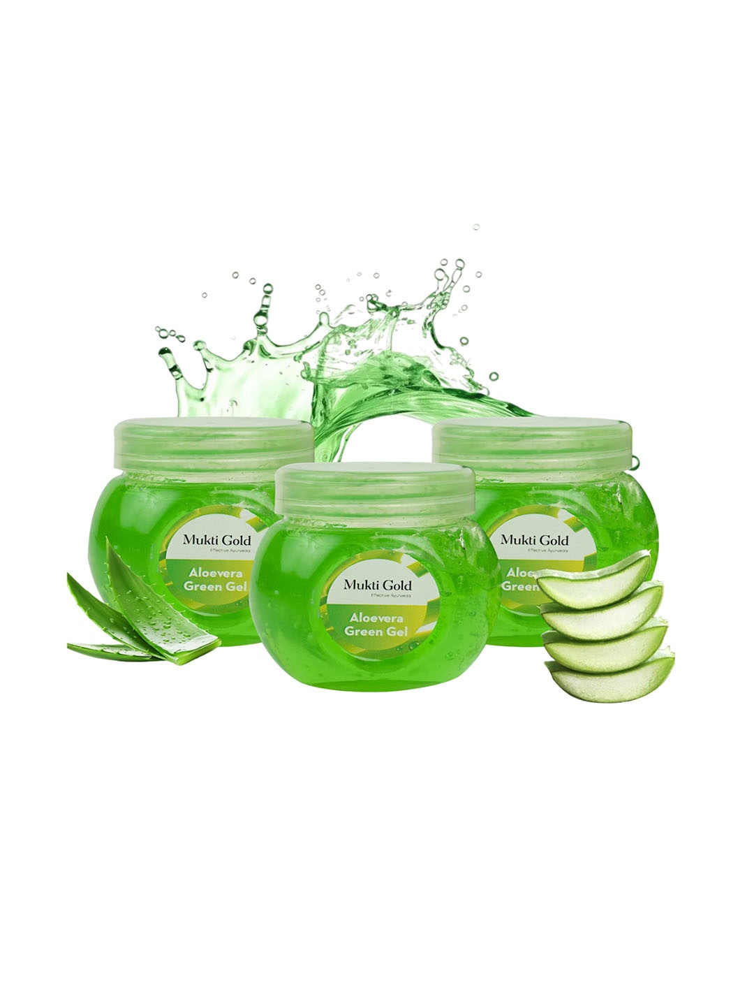 

Mukti Gold Set Of 3 Aloevera Gel For Acne & Pimples-50g Each, Green