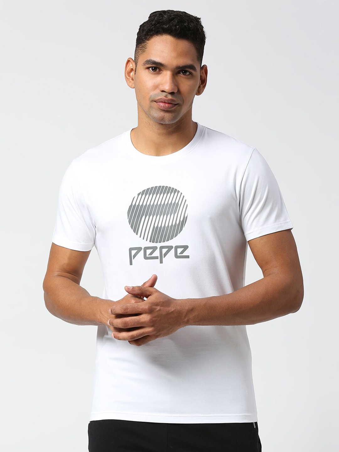 

Pepe Jeans Men Typography Printed Pure Cotton Slim Fit T-shirt, White