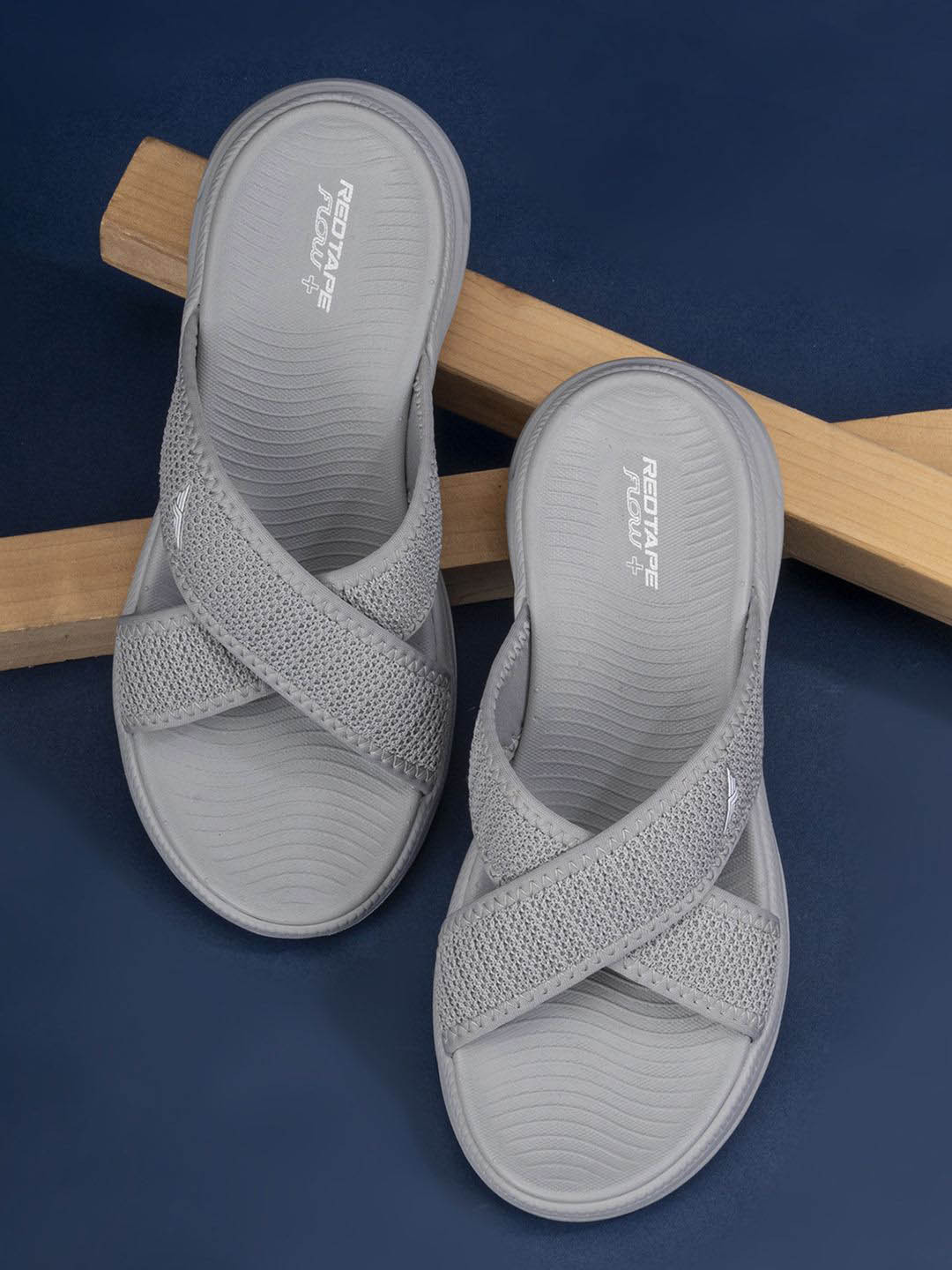 

Red Tape Women Slip-On Open Toe Flats, Grey