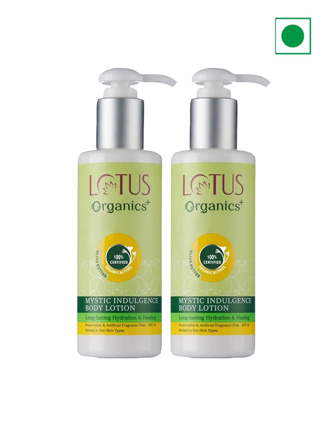 

Lotus Organics+ Set Of 2 Mystic Indulgence Body Lotion -200ml Each, Green