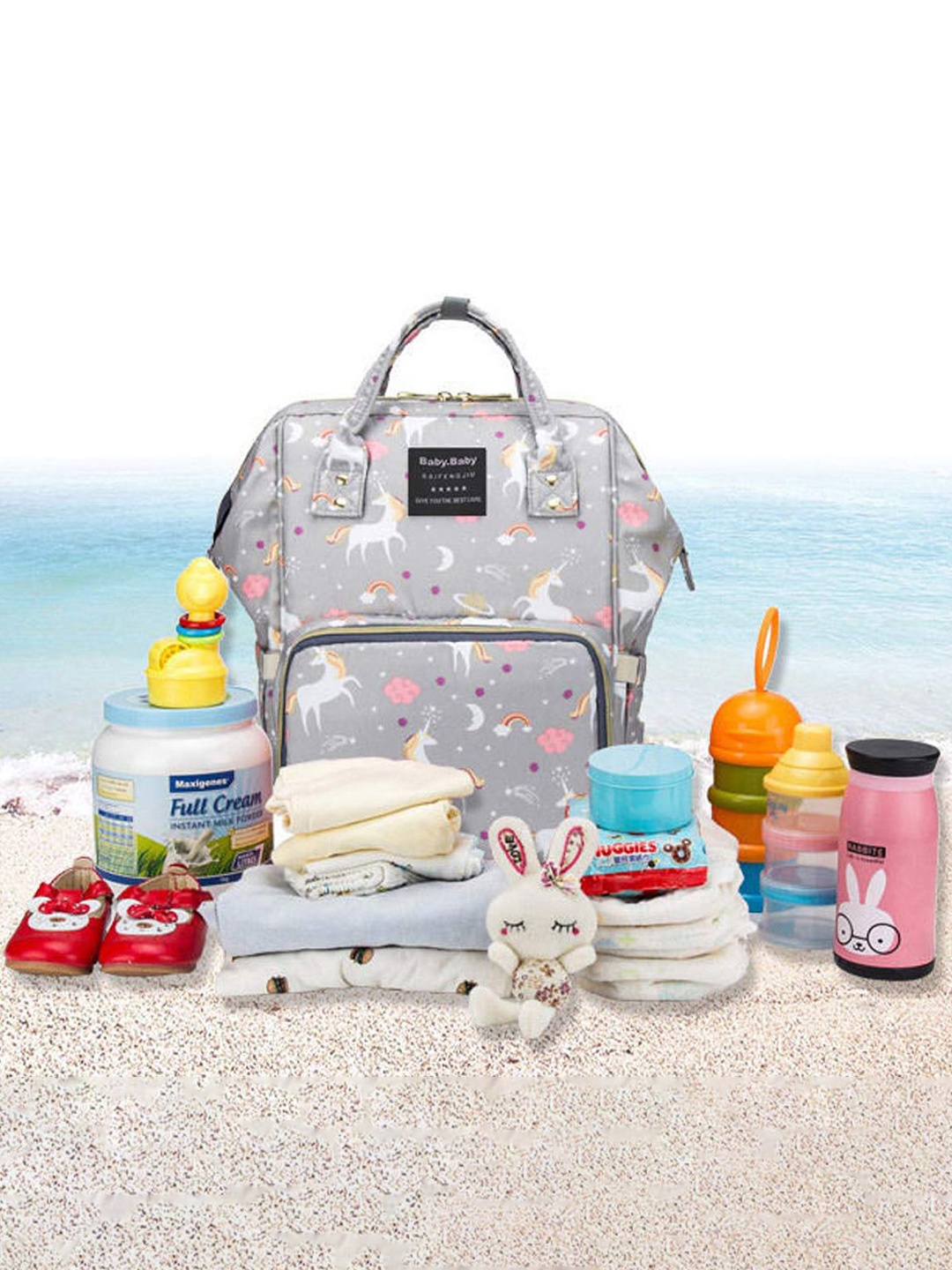

HOUSE OF QUIRK Maternity Printed Diaper Bags, Grey