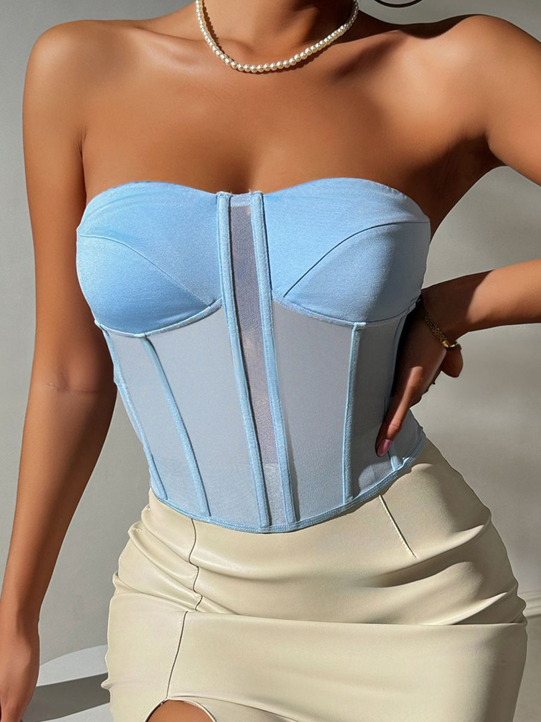 

StyleCast Sweetheart Neck Tube Top, Blue