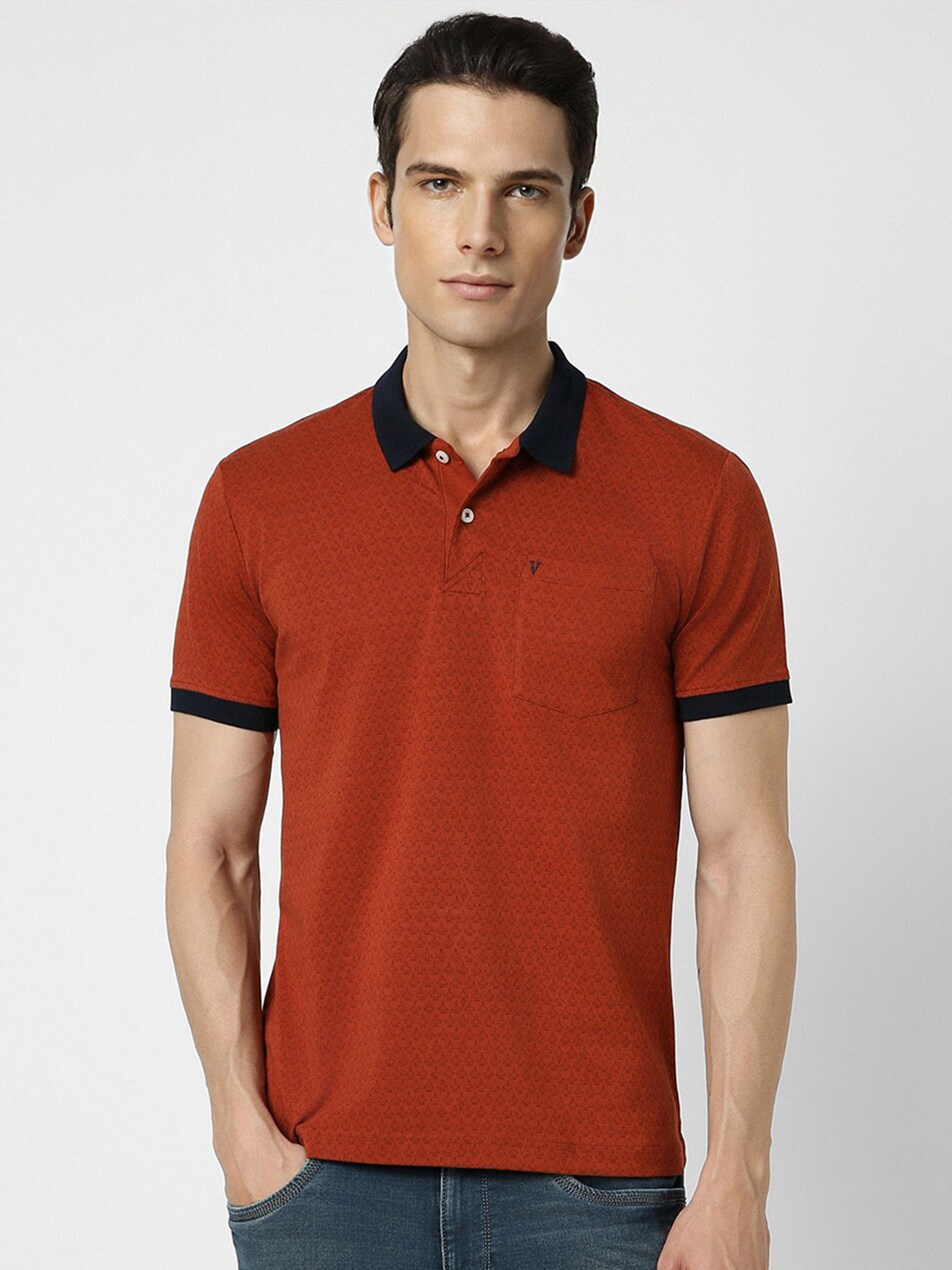 

Van Heusen Sport Conversational Printed Polo Collar Casual T-shirt, Red