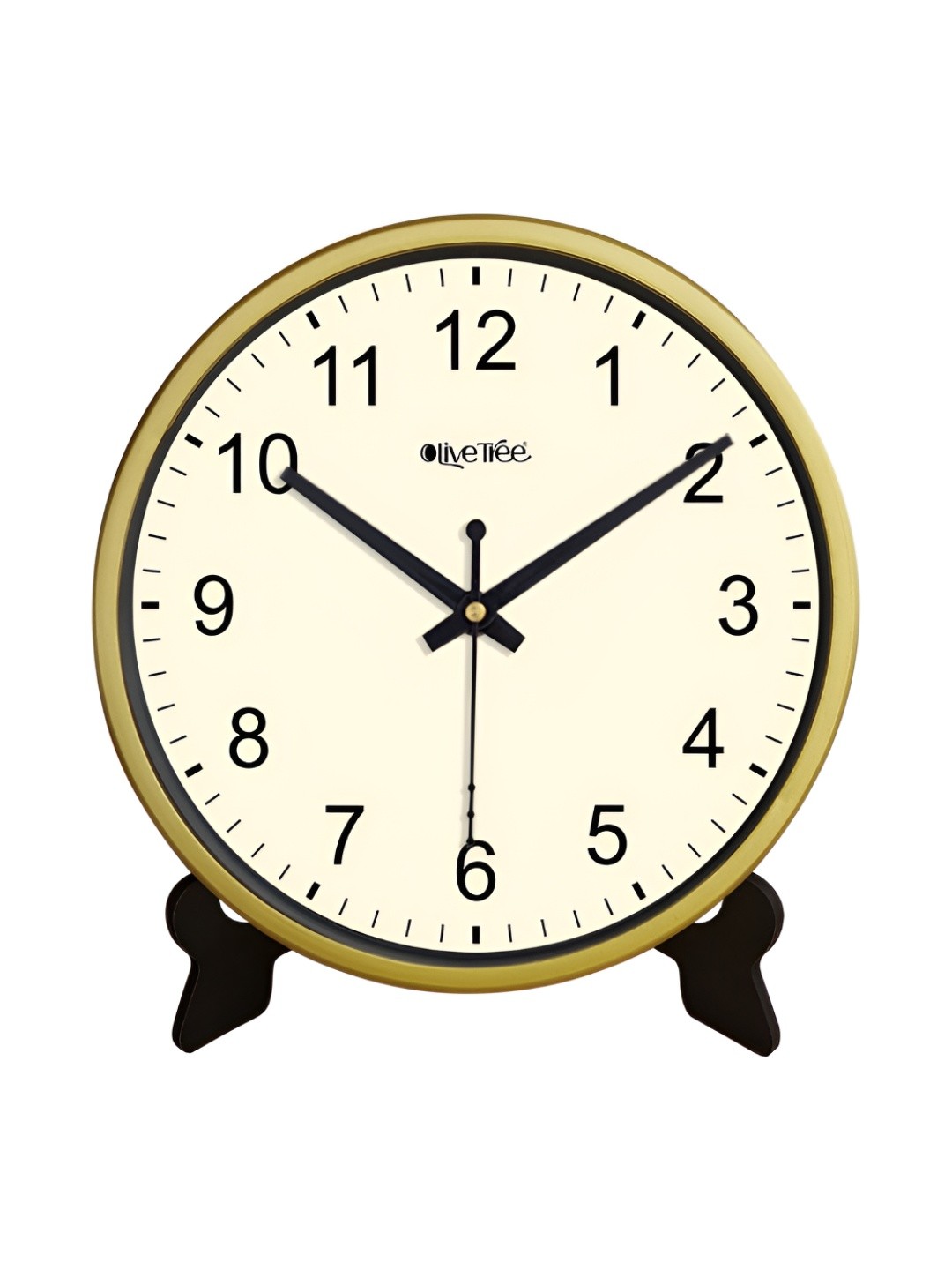 

OLIVE TREE Gold-Toned & Cream-Coloured Printed Contemporary Table Clock
