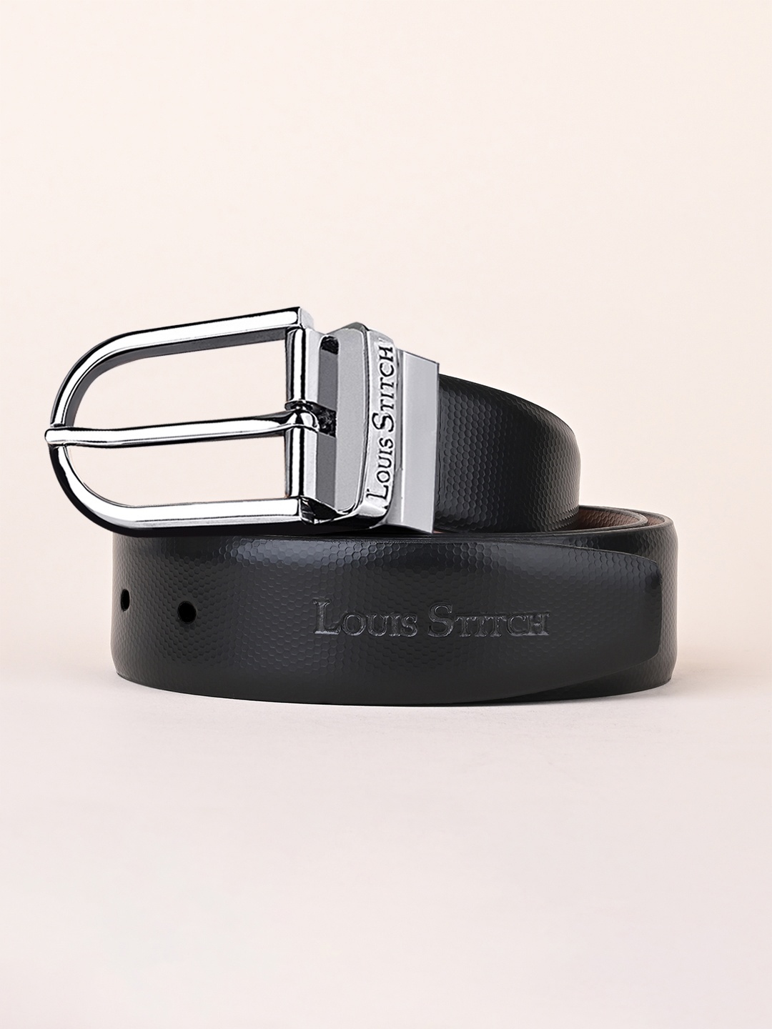 

LOUIS STITCH Men Brown Leather Formal Belt