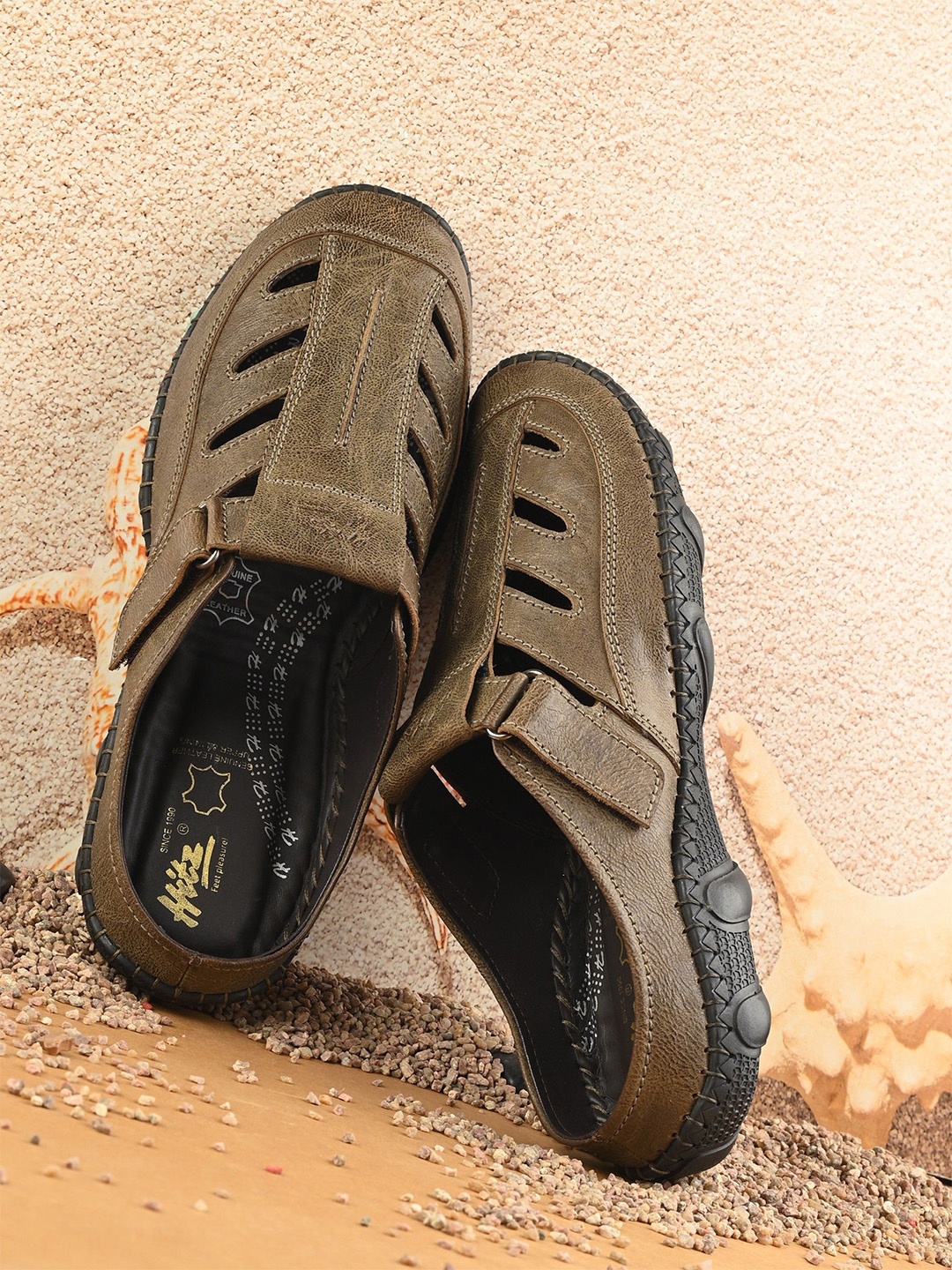 

Hitz Men Leather Comfort Sandals, Brown