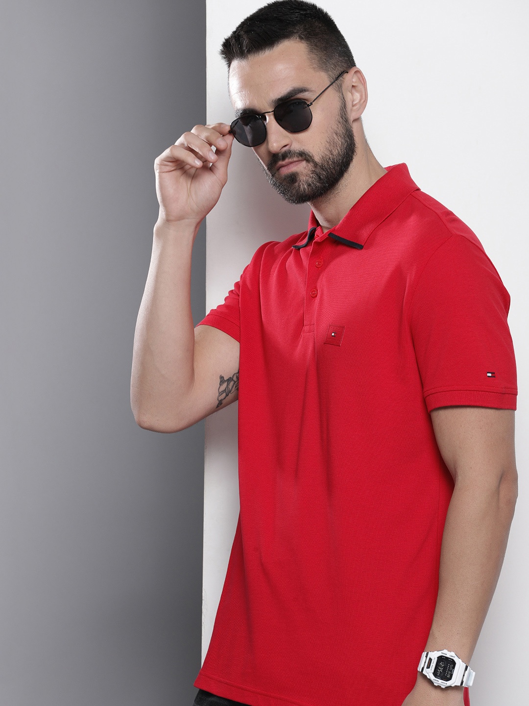 

Tommy Hilfiger Polo Collar Pure Cotton T-shirt, Red