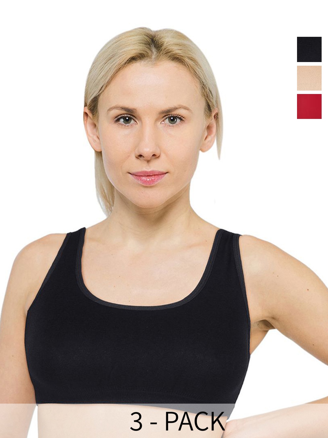 

INDIROCKS Women Solid Pack Of 3 Full Coverage Non Padded Everyday Bra, Beige