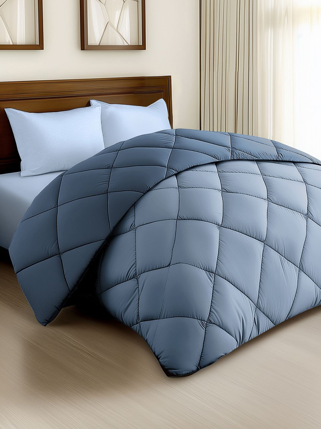 

Story@home Blue & Lavender Solid Reversible 240 GSM Heavy Winter Double Bed Comforter