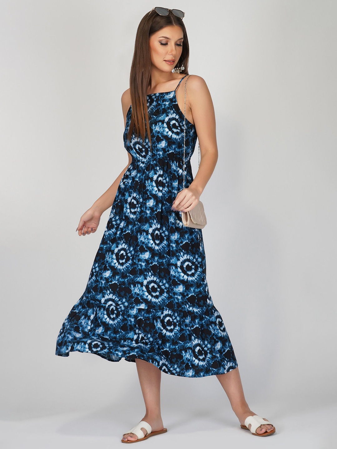 

Street22 Floral Print Fit & Flare Maxi Dress, Navy blue