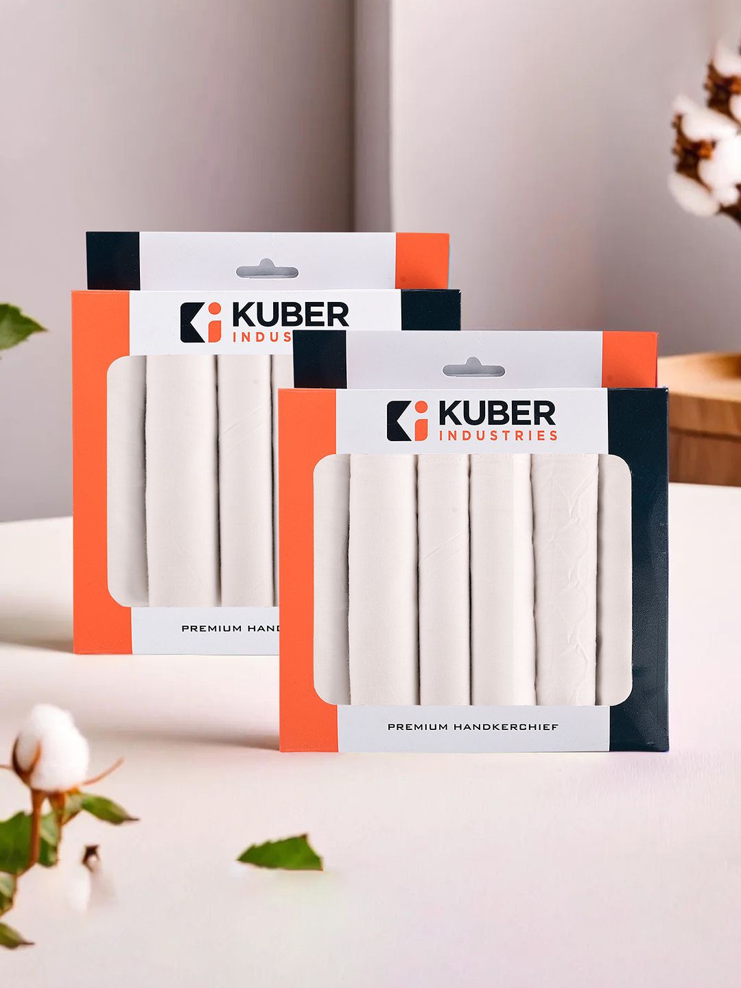 

Kuber Industries 12-Pieces Cotton Handkerchief With Box, White